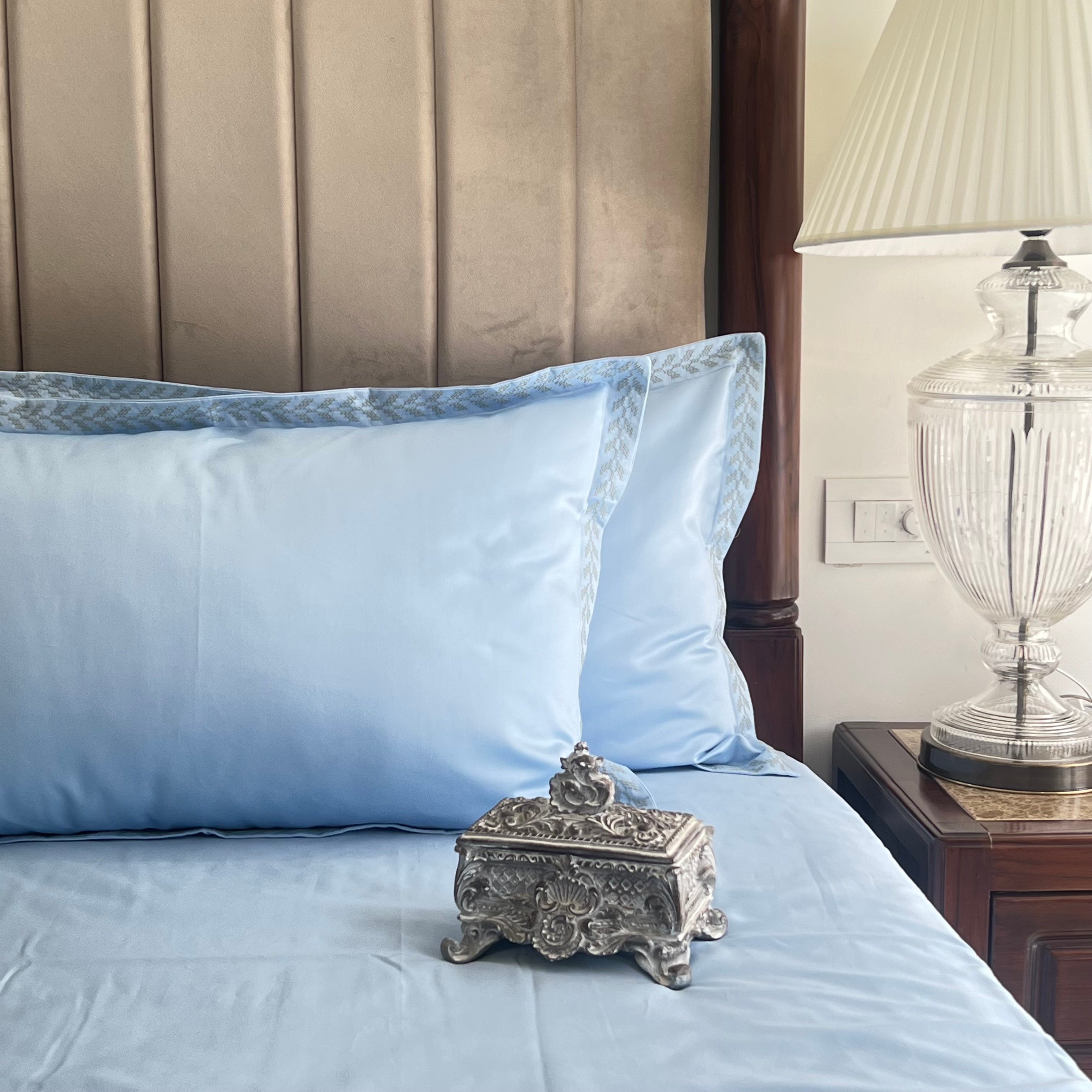 600TC Cotton Lappic Sea Blue Beyond Bedsheet Set