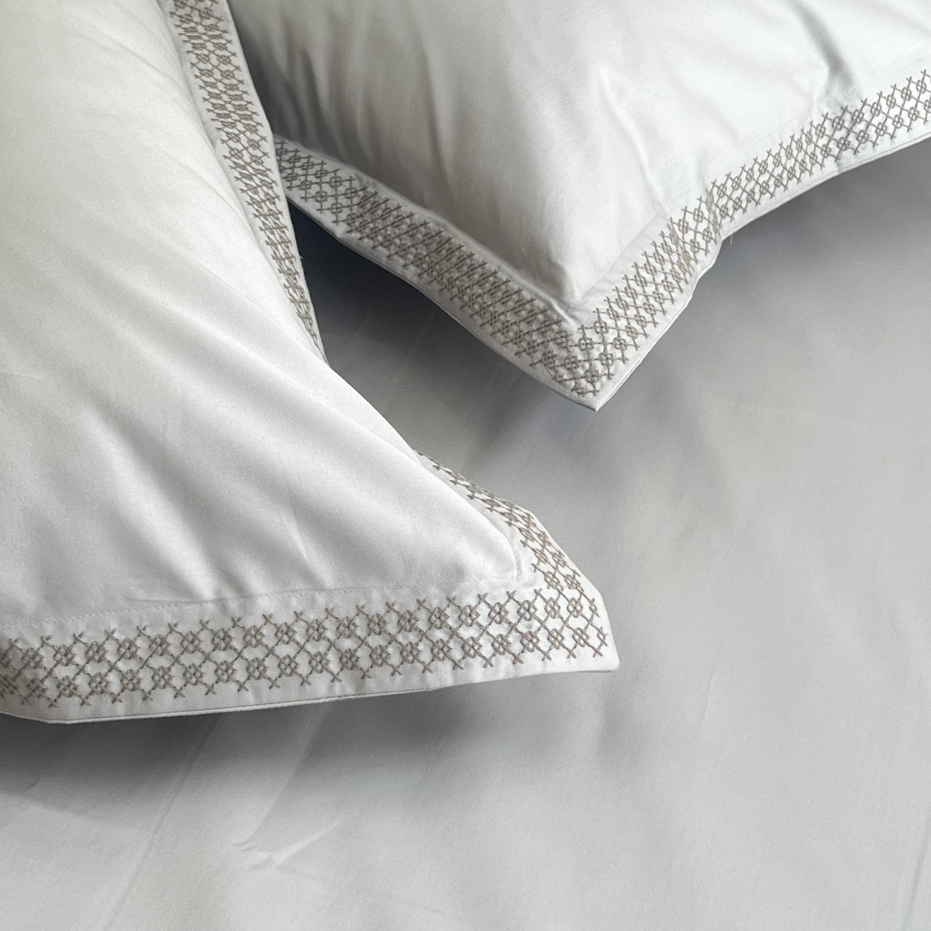 600TC Cotton Crossway Ash Beyond Bedsheet Set