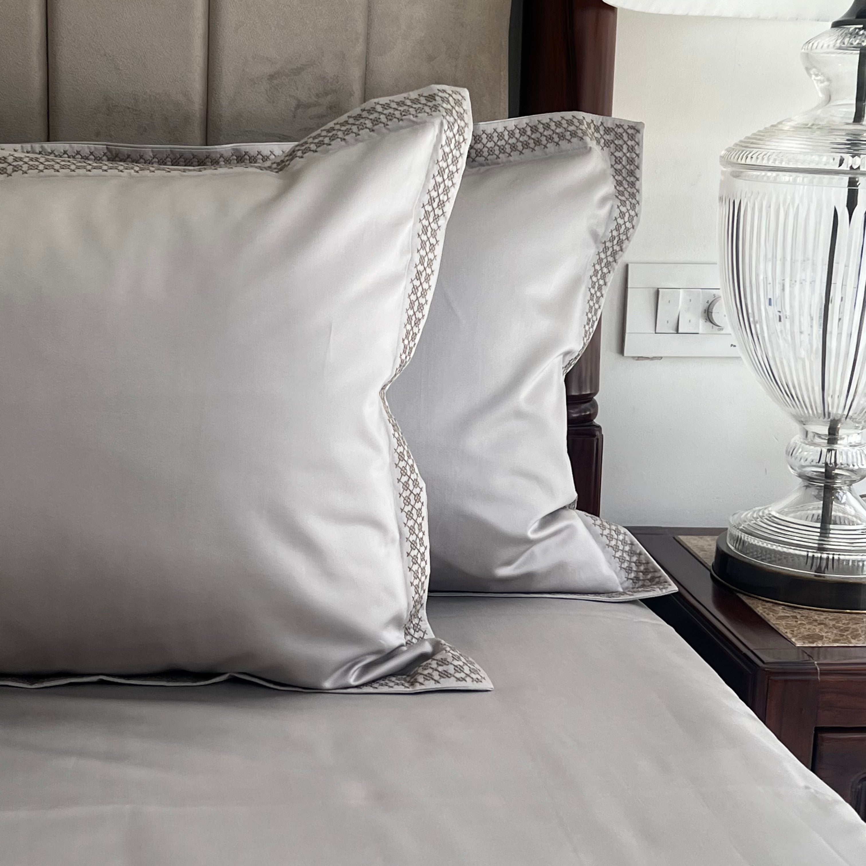 600TC Cotton Crossway Ash Beyond Bedsheet Set