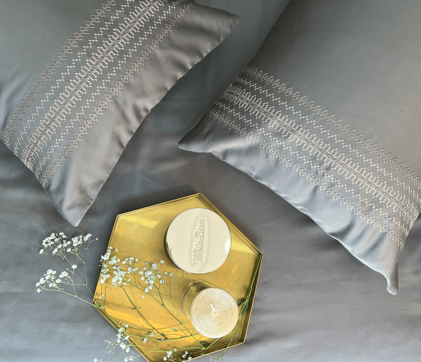 Pristine Elephant Grey Dreams Pillow Covers (Set of 2)