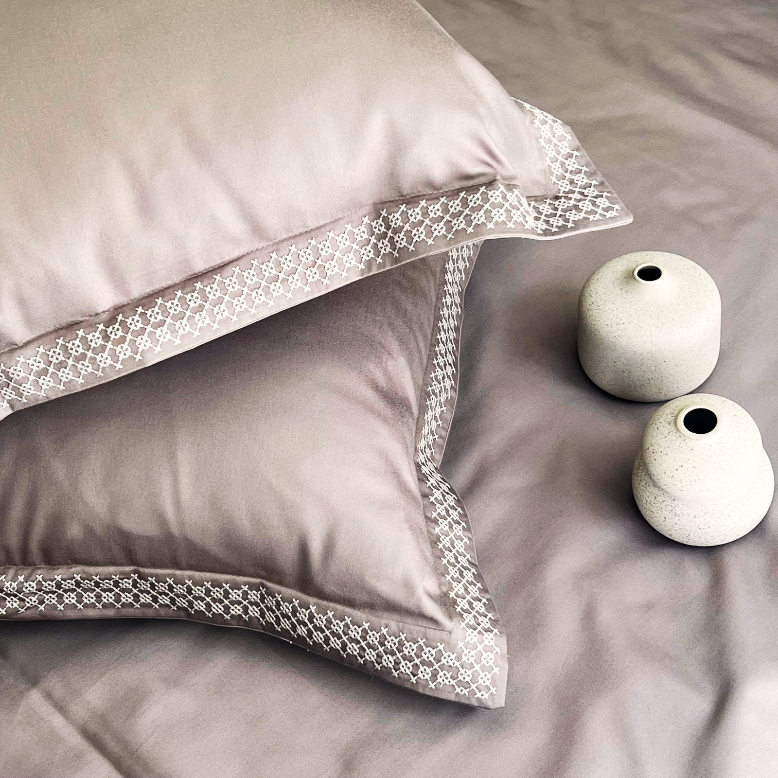 600TC Cotton Crossway Cocoa Beyond Bedsheet Set