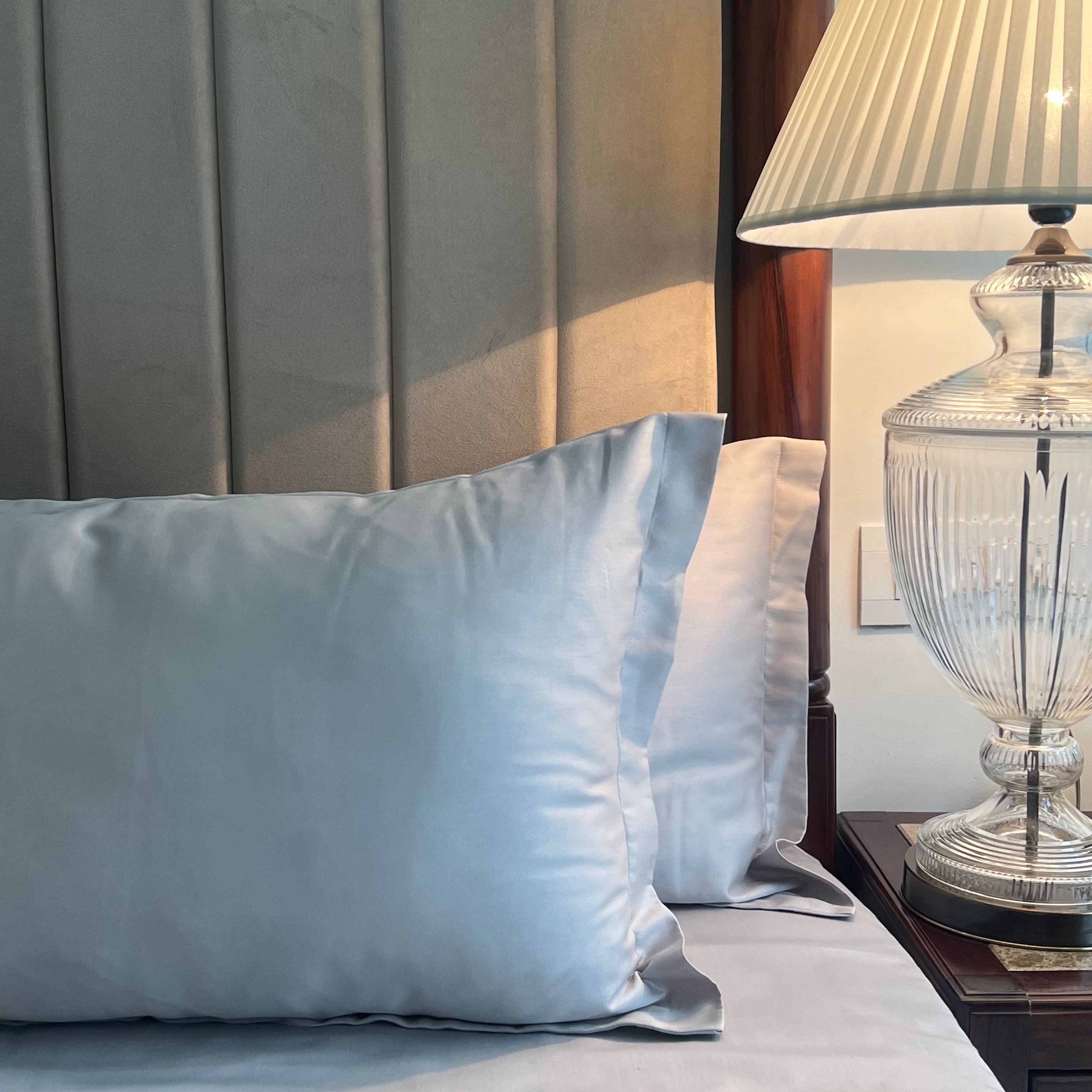 Smoke Blue and Grey Mosaic Cotton Trousseau Set (13 PC Set)