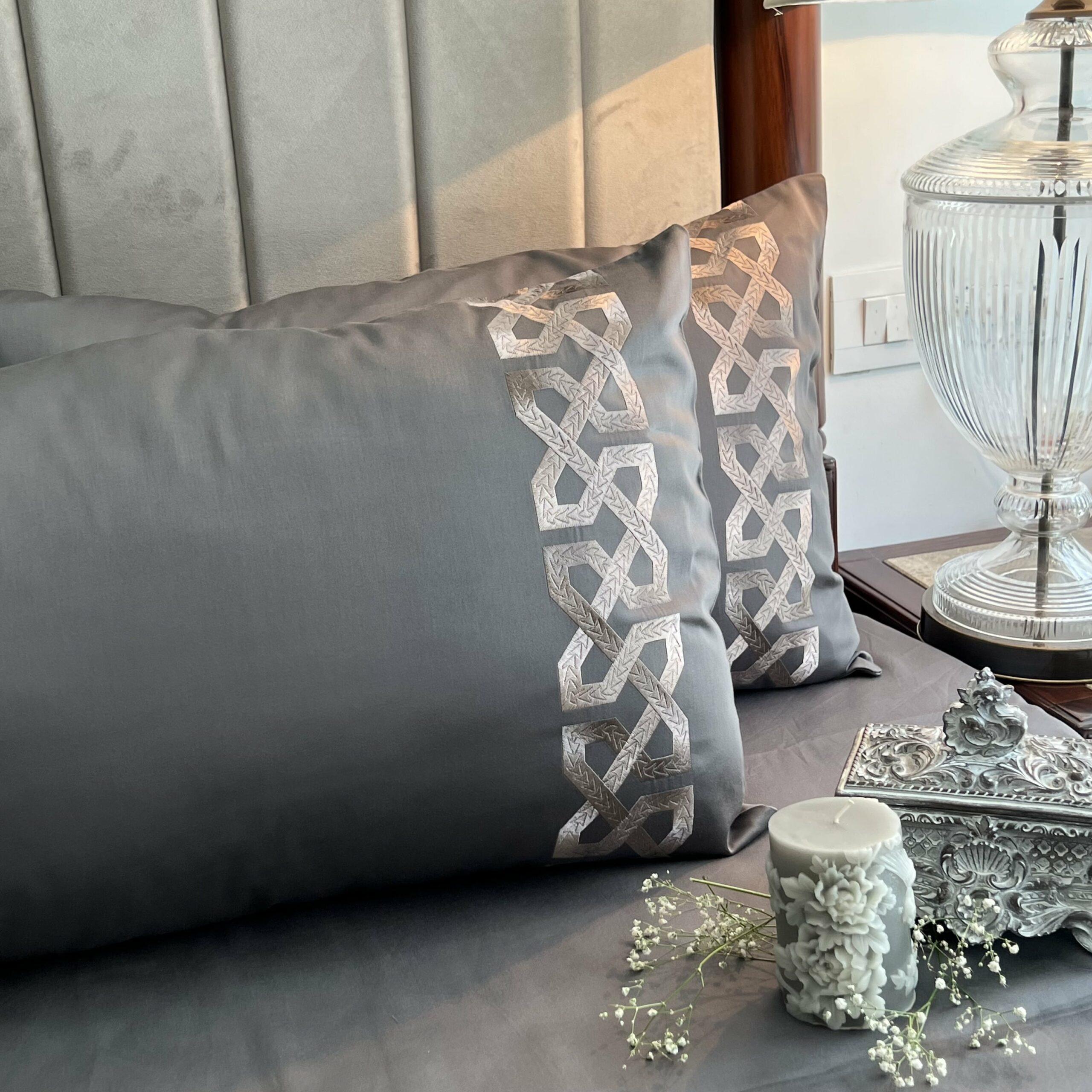 Alley Elephant Grey Dreams Pillow Covers (Set of 2)