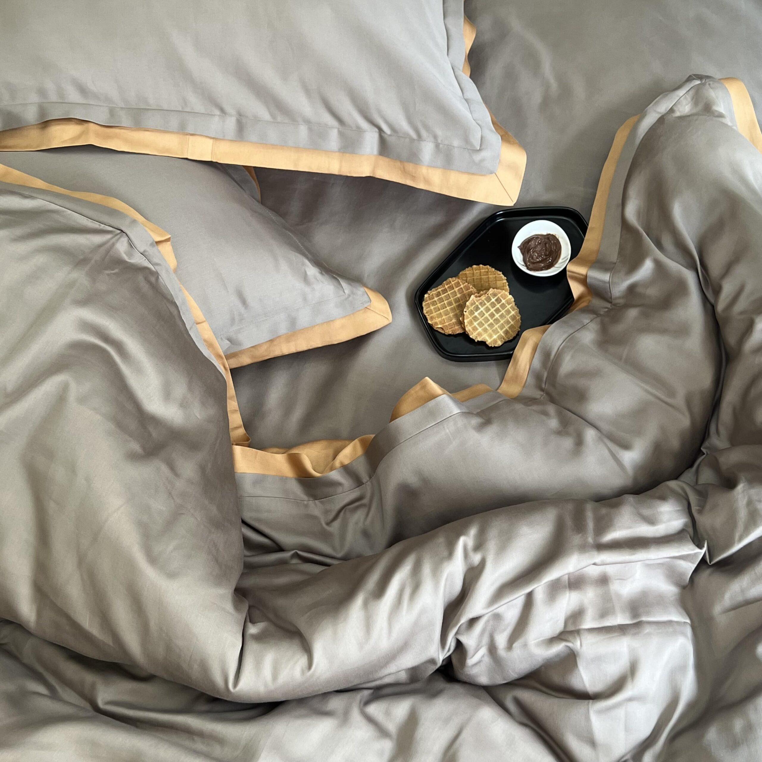 Mocha and Honey Mustard Duplex Duvet Cover Set