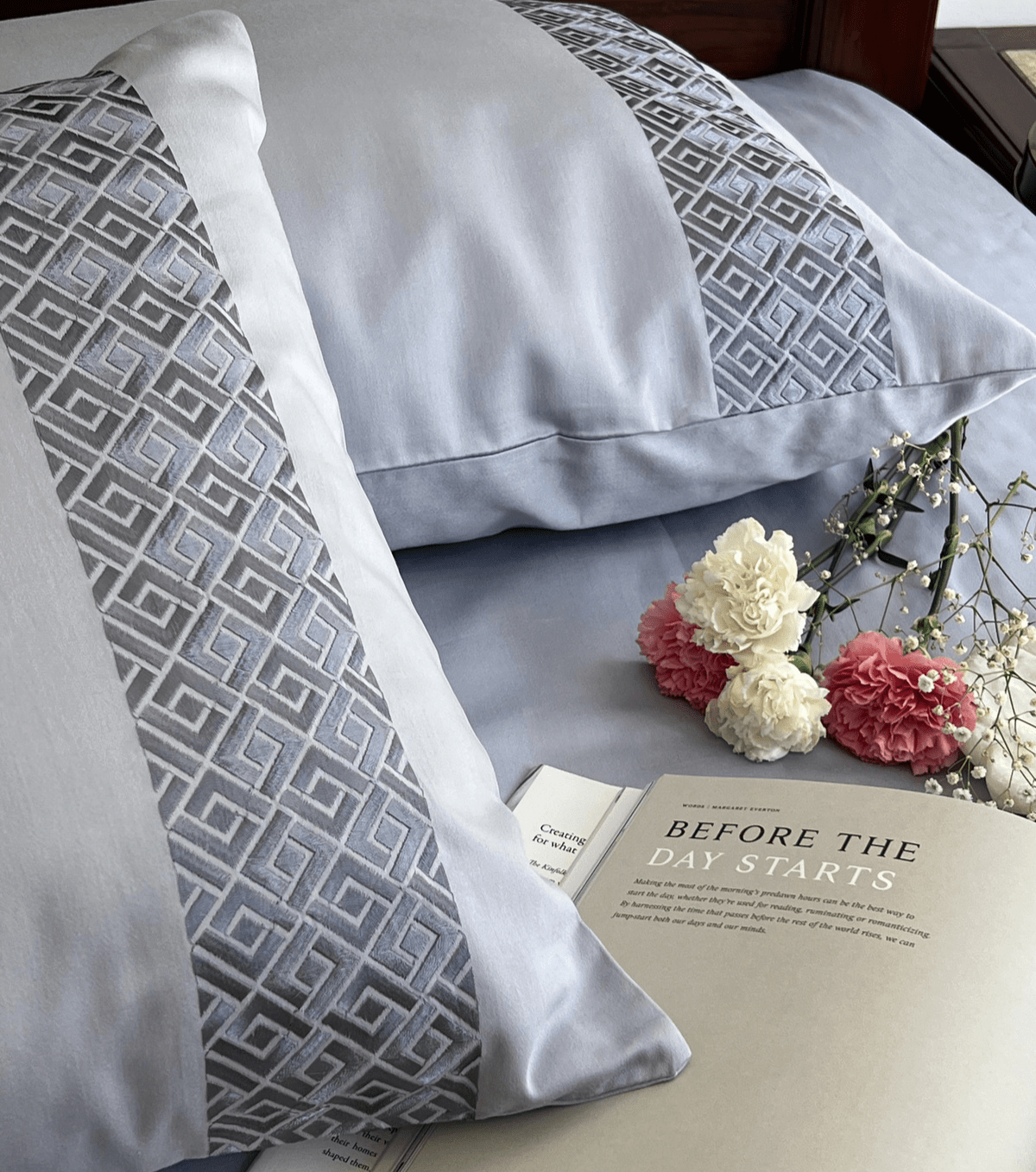 Squarish Smoke Blue Dreams Pillow Covers (Set of 2)