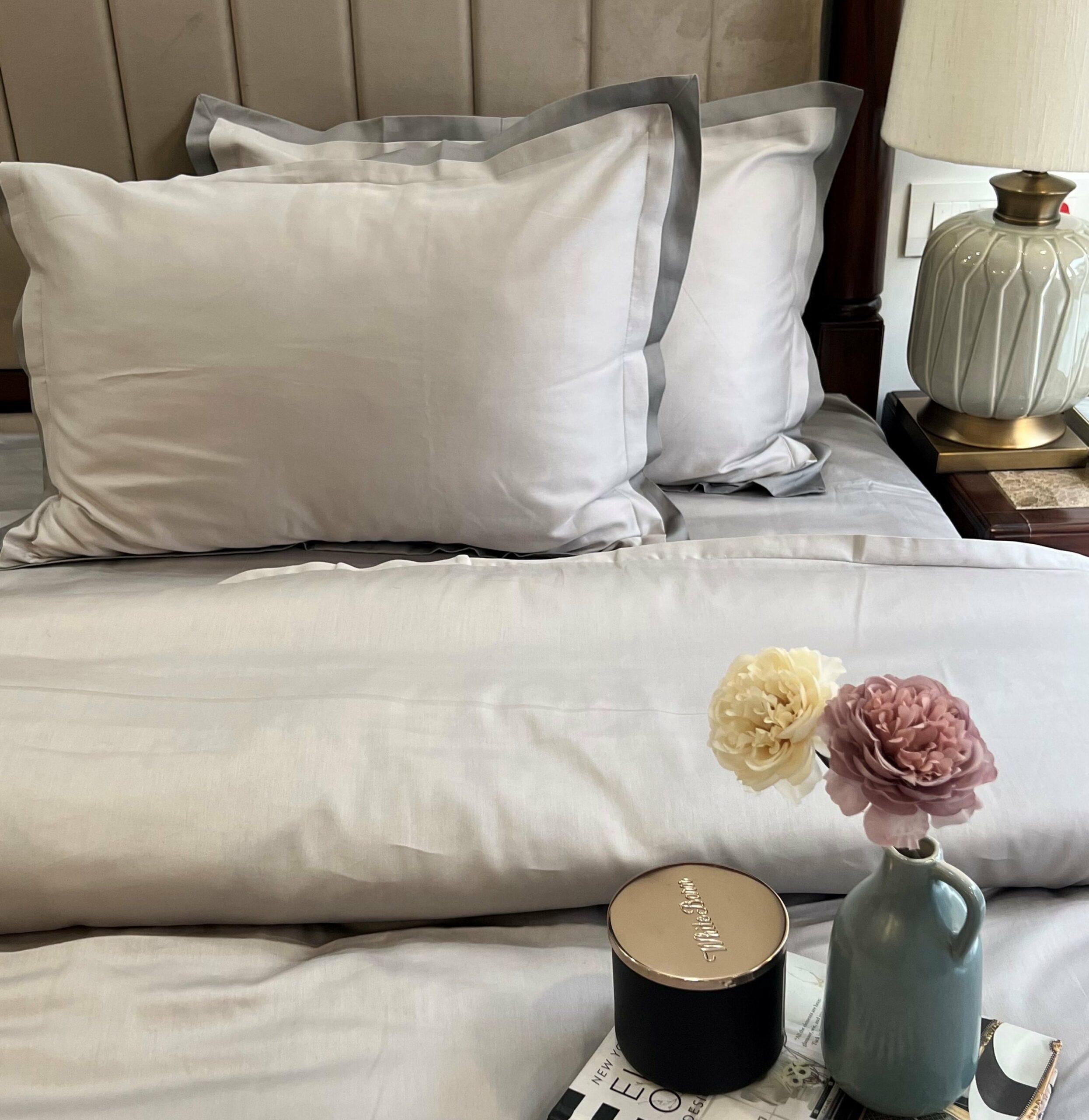 Pearl Grey and Slate Duplex Duvet Cover Set