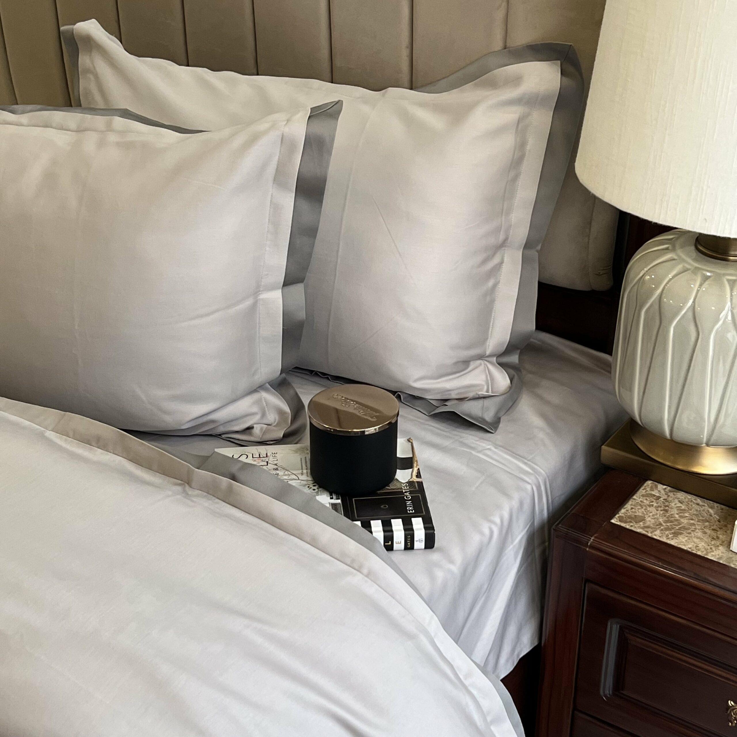 Pearl Grey and Slate Duplex Duvet Cover Set