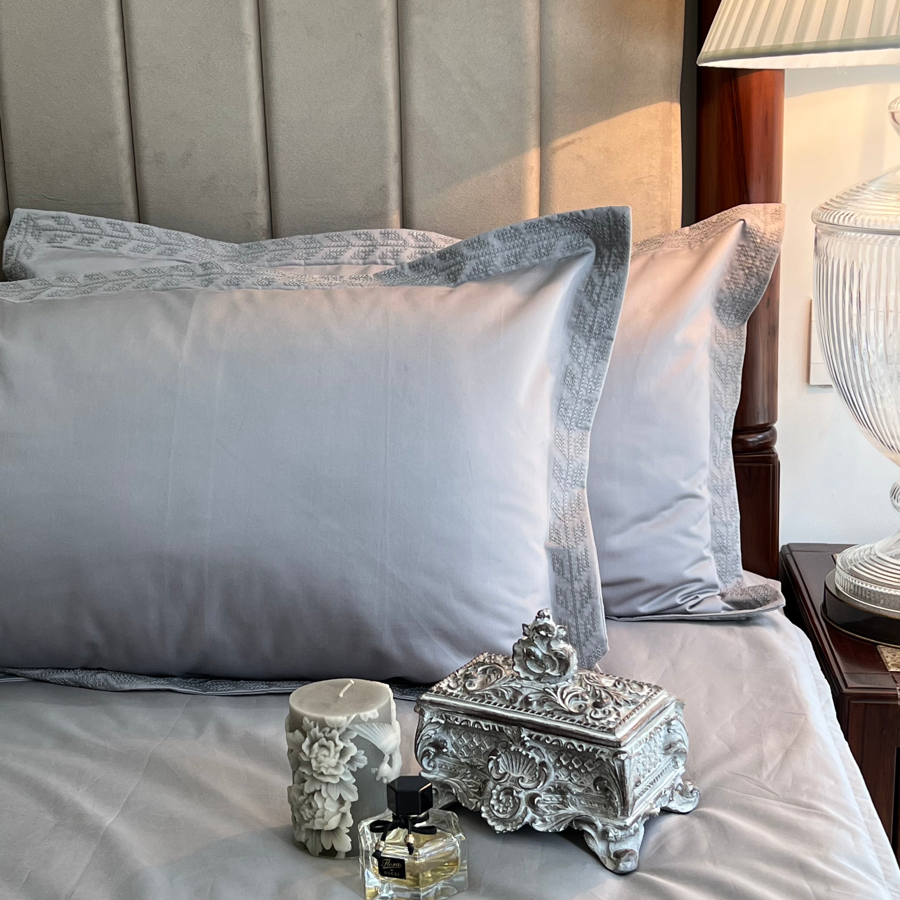 600TC Cotton Erose Lime Stone Beyond Bedsheet Set
