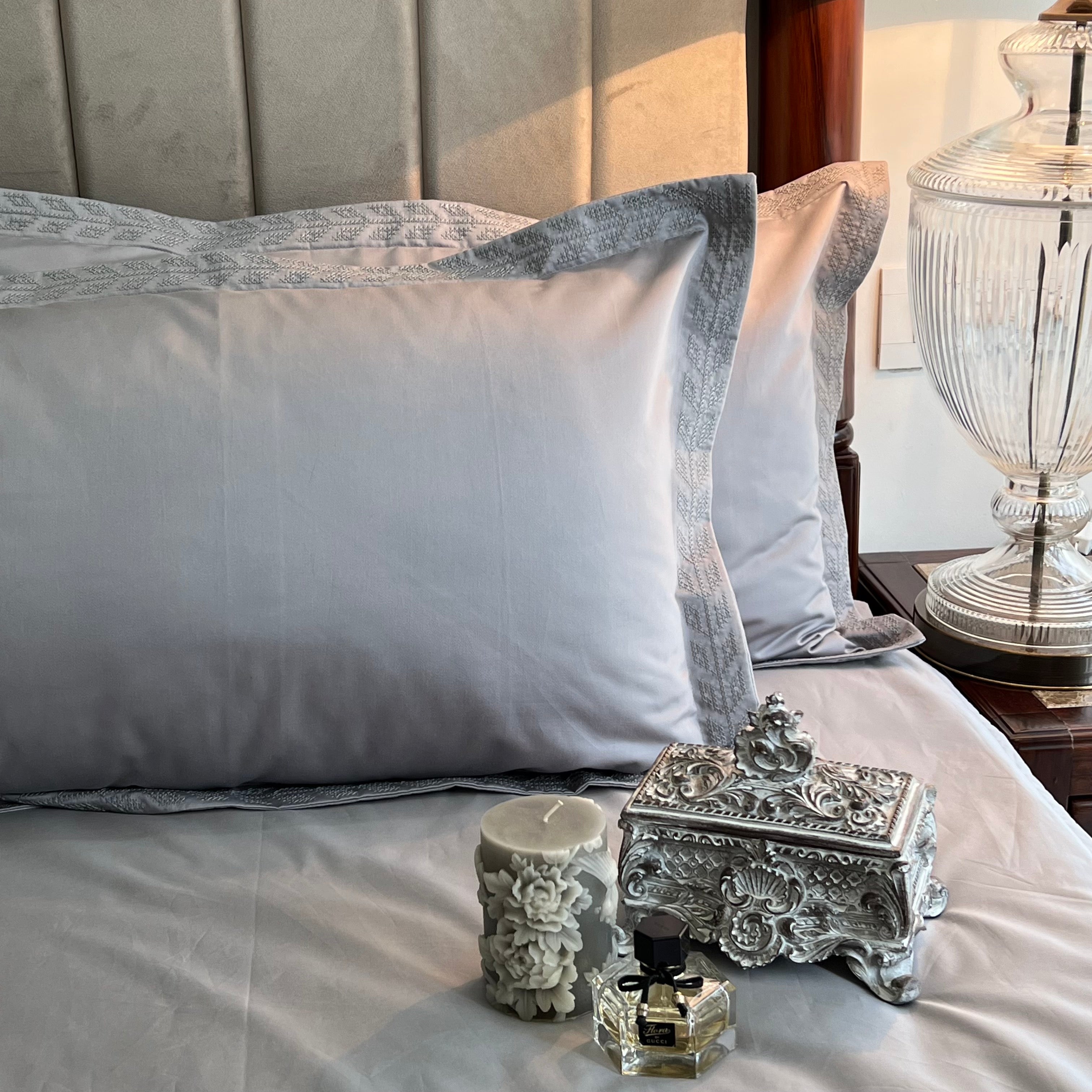 600TC Cotton Erose Lime Stone Beyond Bedsheet Set