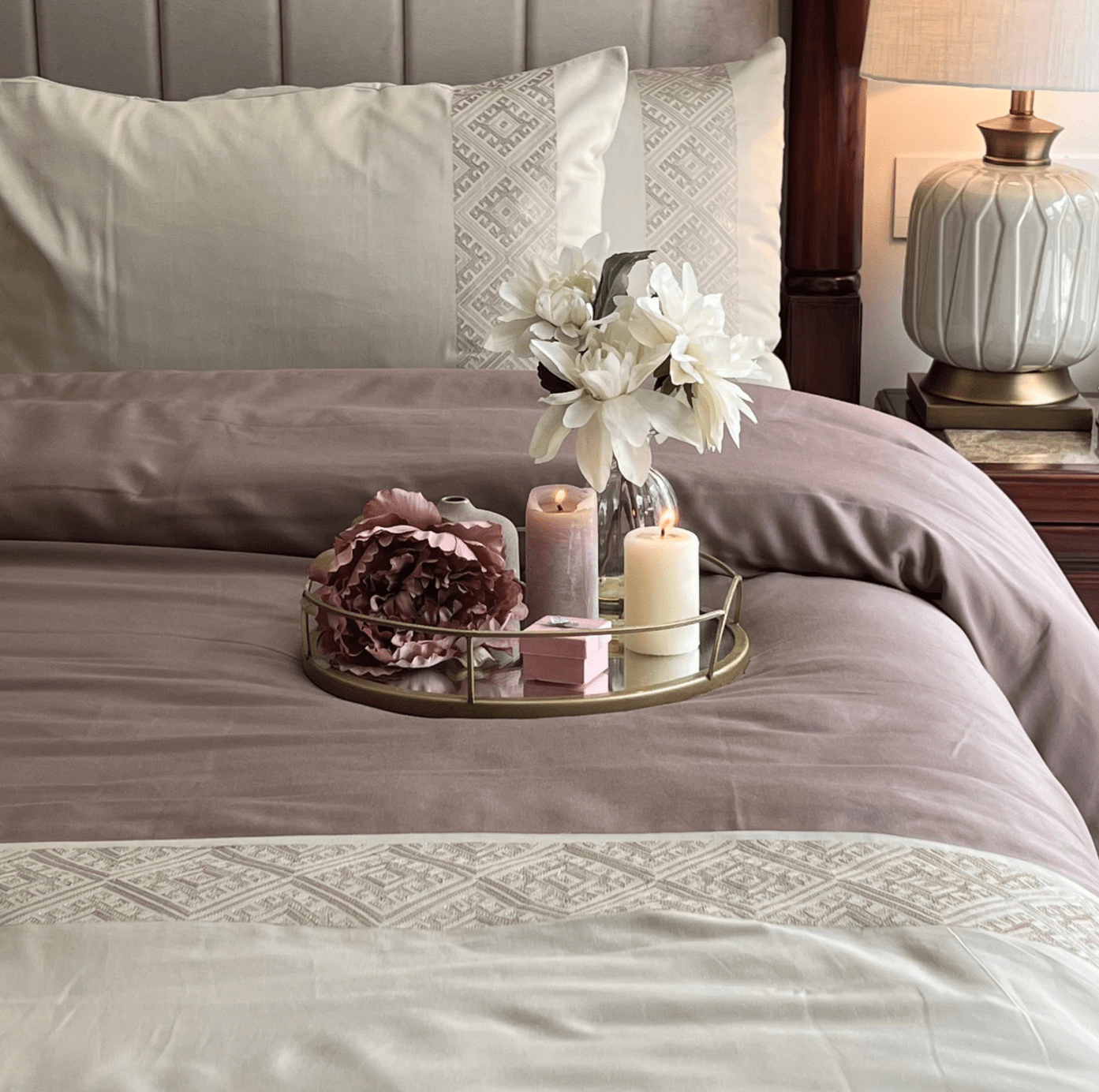 Arcane Beige Taupe Dreams Duvet Cover Set