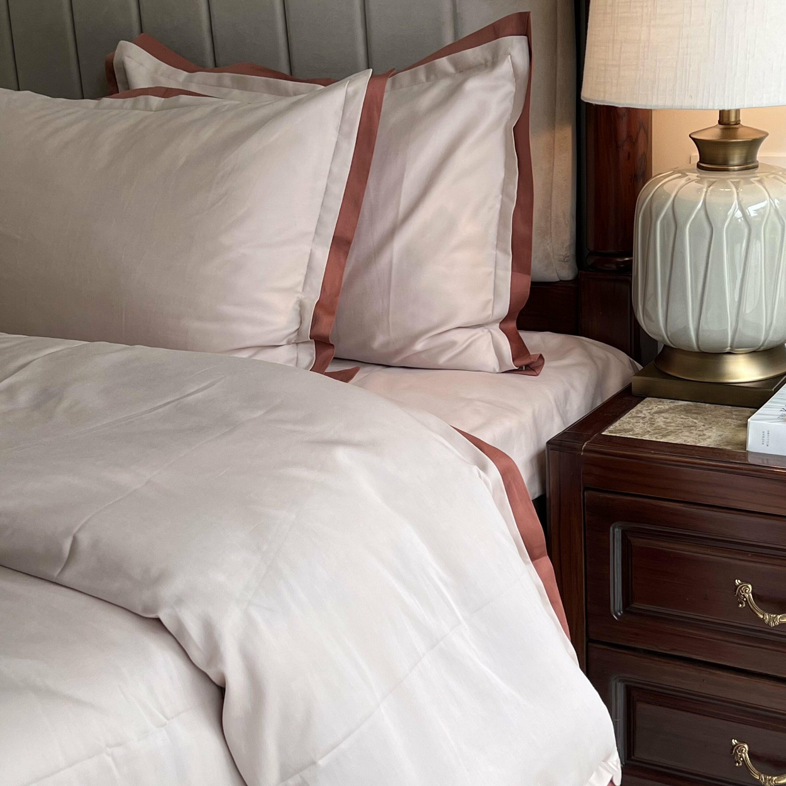 Buff and Terracotta Duplex Duvet Cover Set