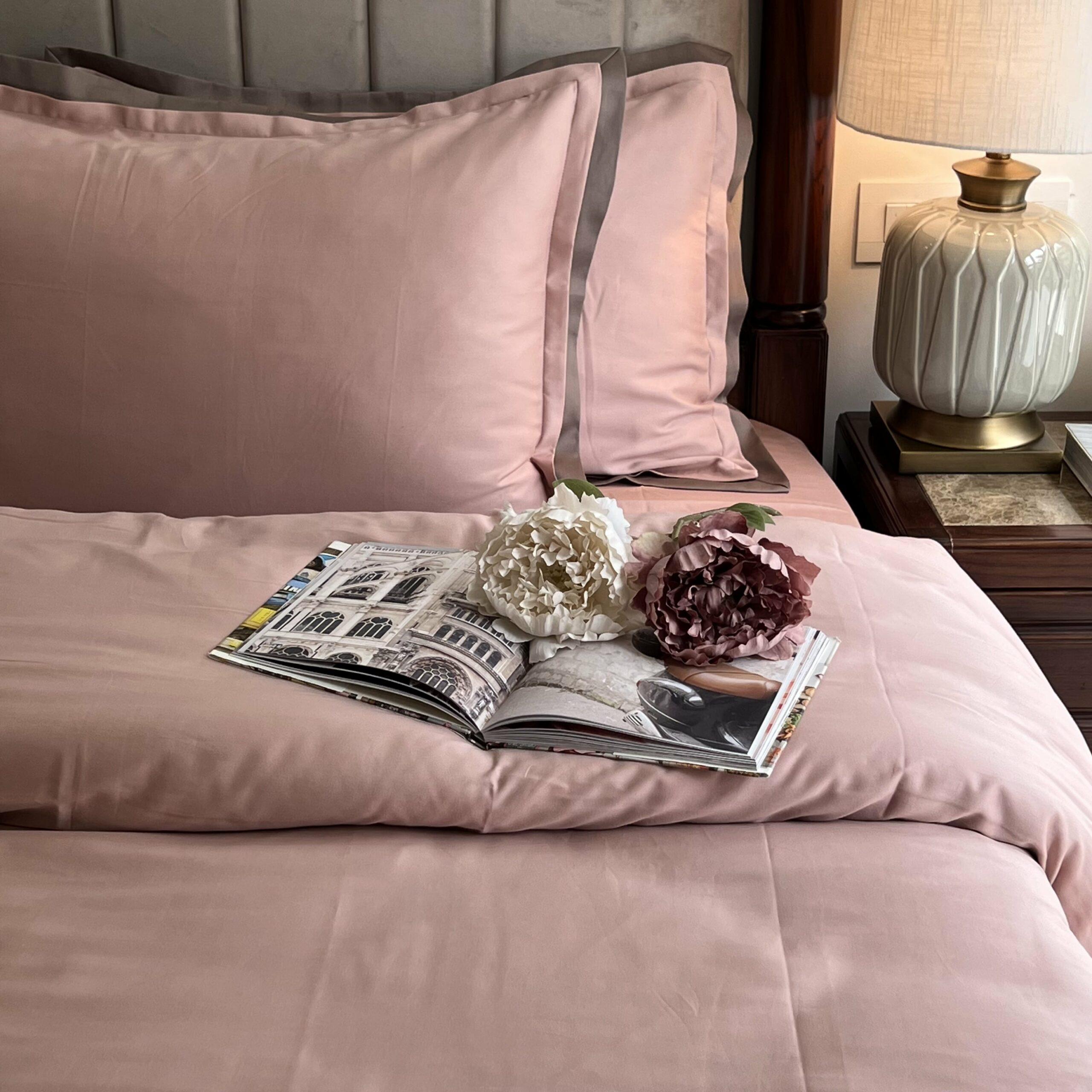 Rose and Taupe Duplex Duvet Cover