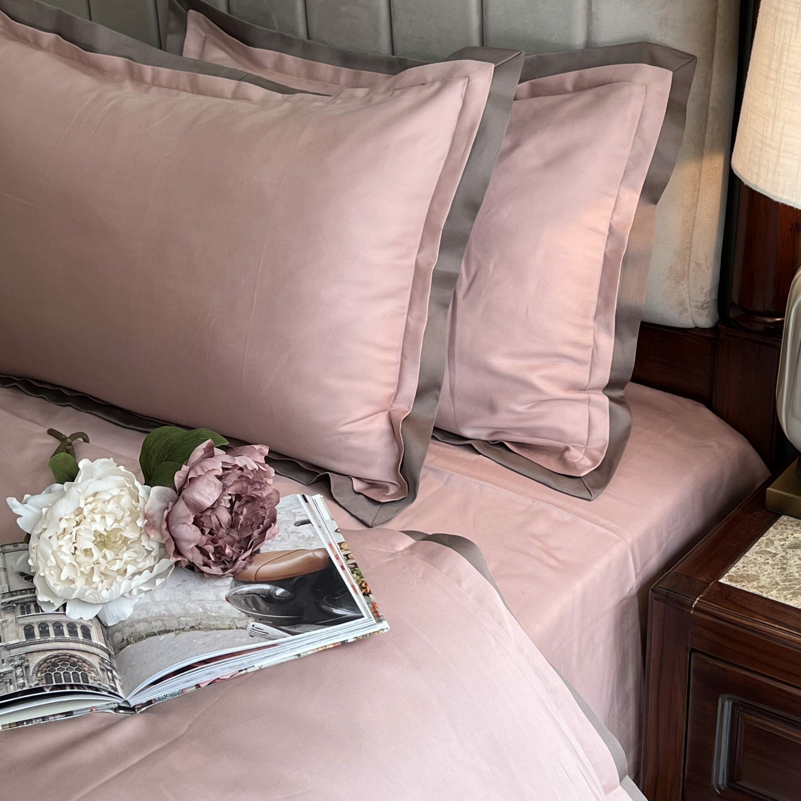 Rose and Taupe Duplex Duvet Cover