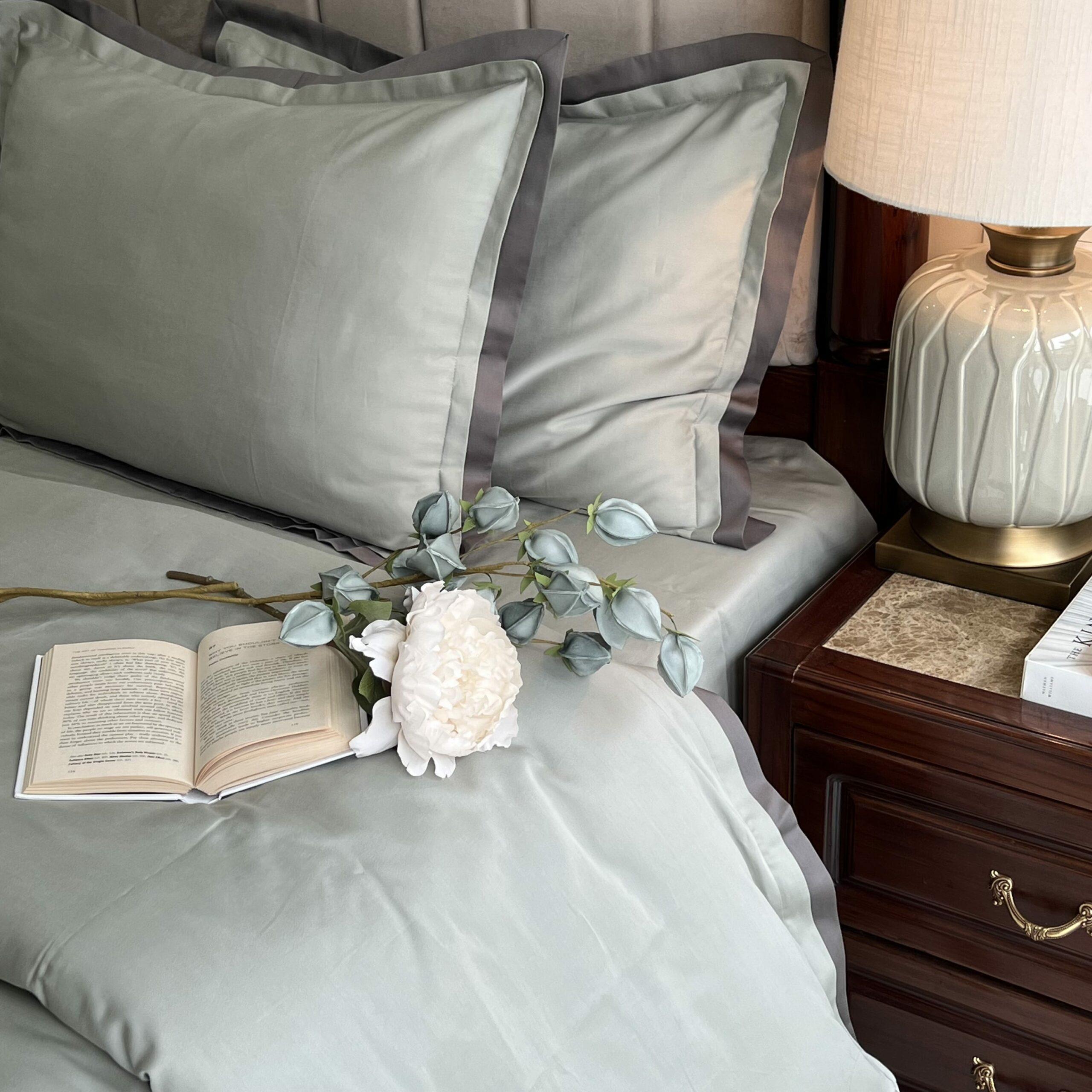 Sage Green and Elephant Grey Duplex Duvet Cover