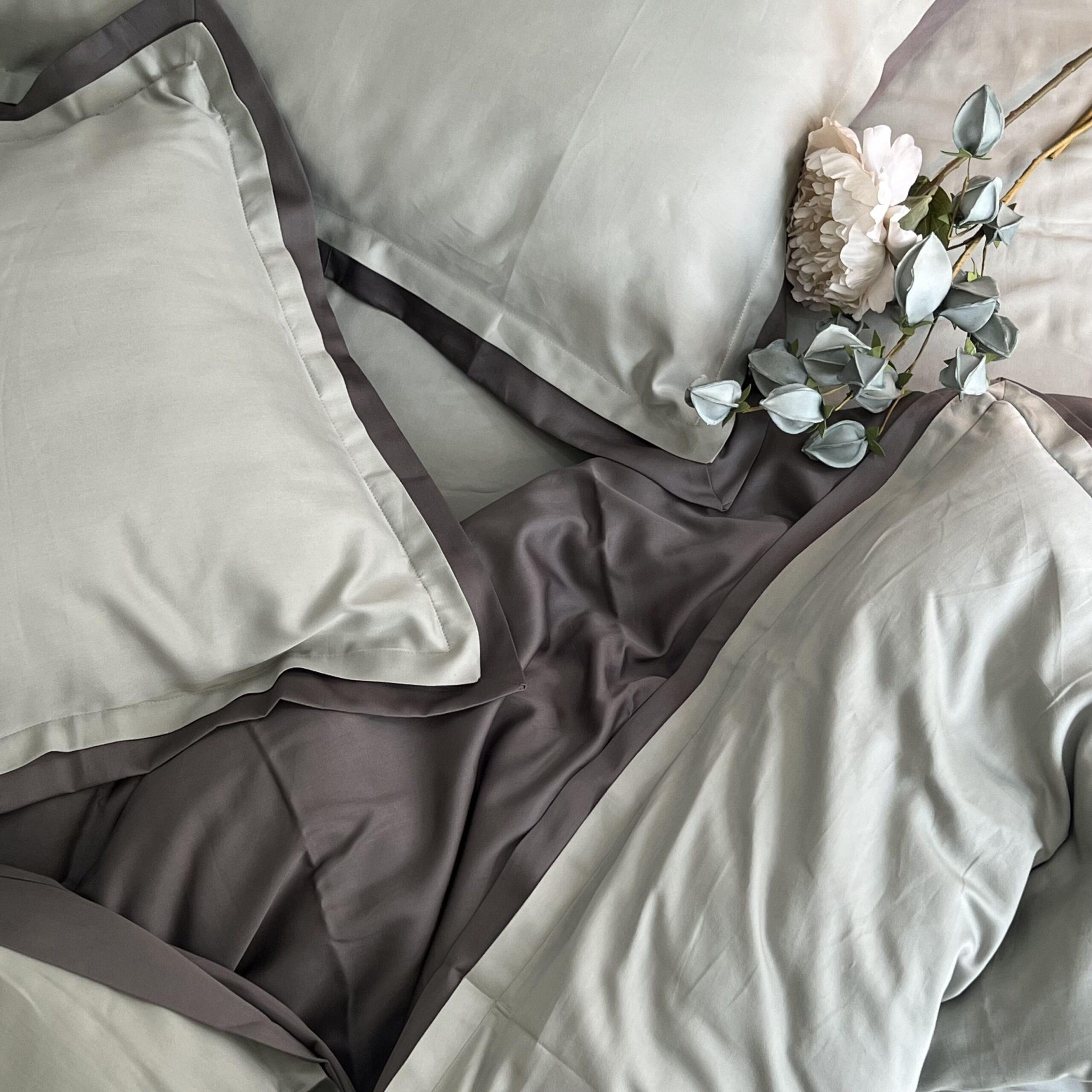 Sage Green and Elephant Grey Duplex Duvet Cover