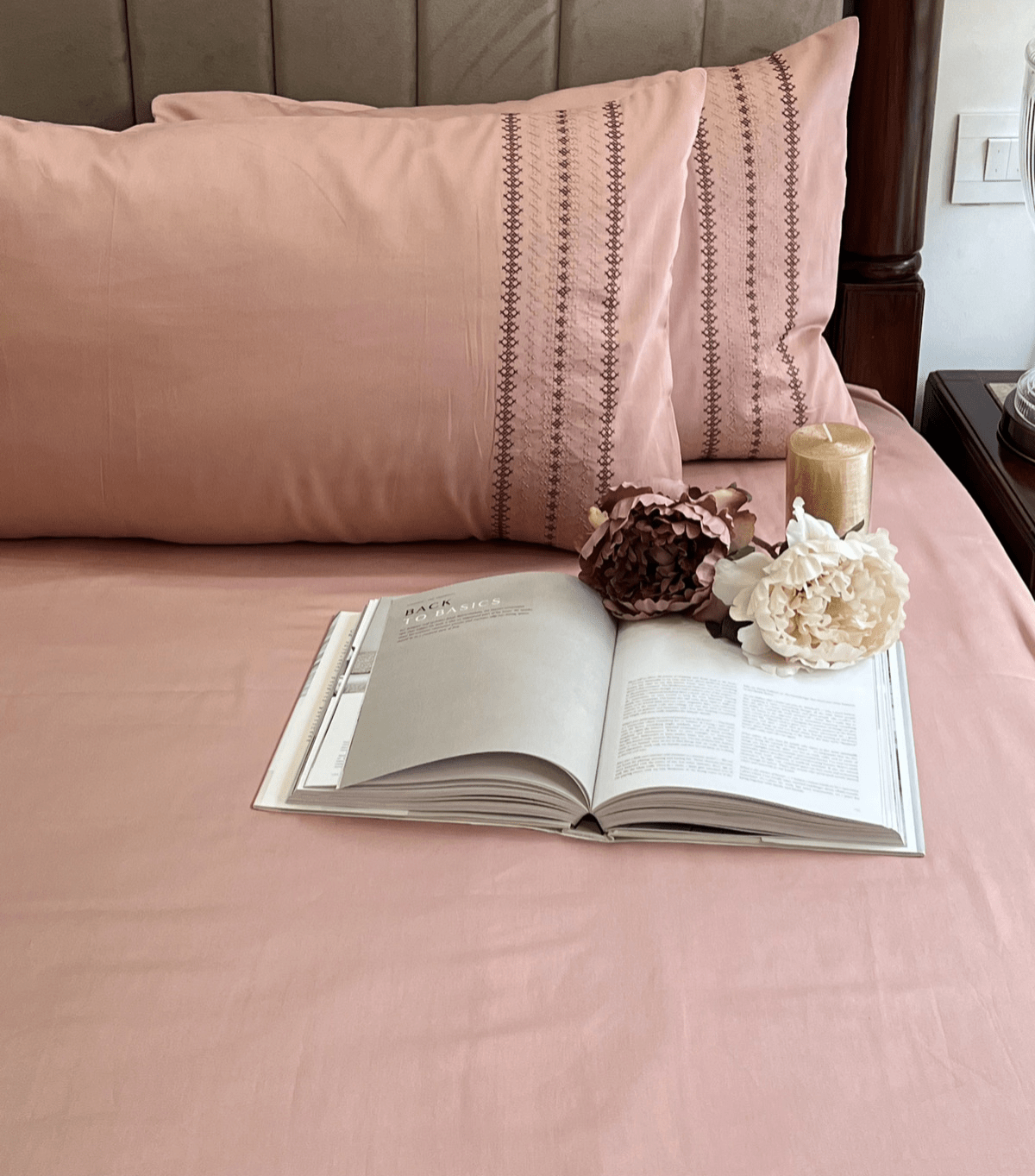 Pristine Rose Dreams Pillow Covers (Set of 2)
