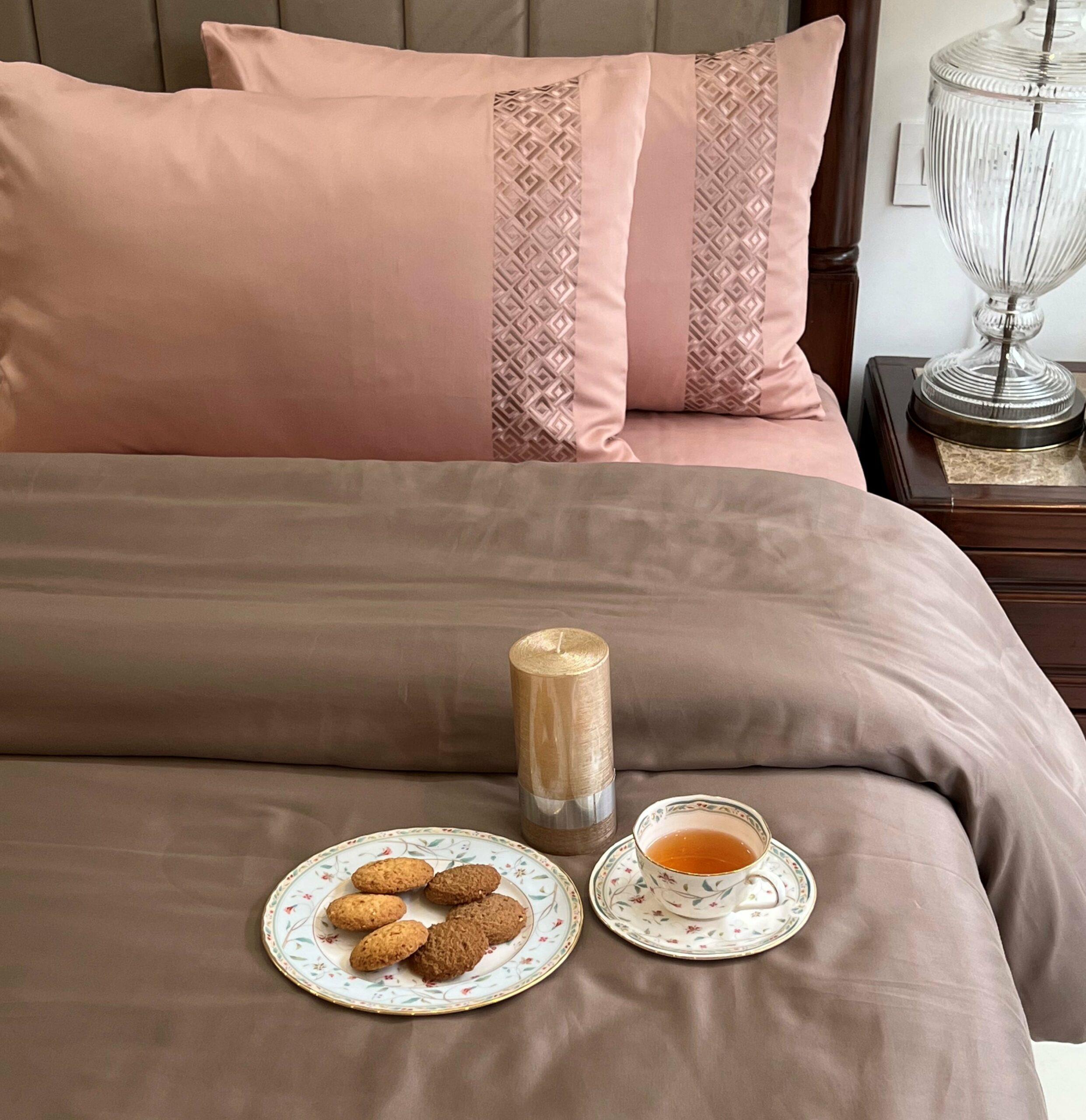 Squarish Rose Taupe Dreams Duvet Cover