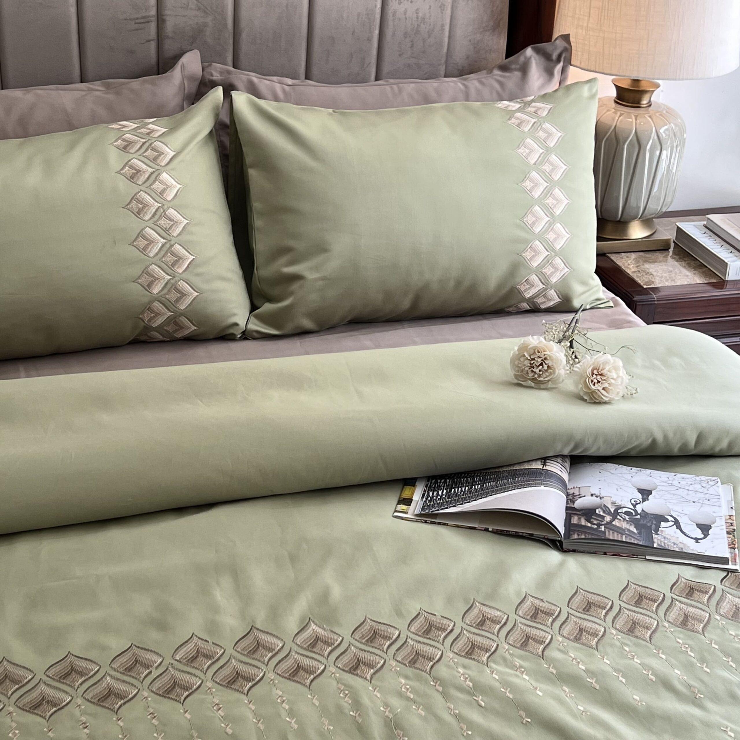 Leaflet Lime Green Syona Duvet Cover Set