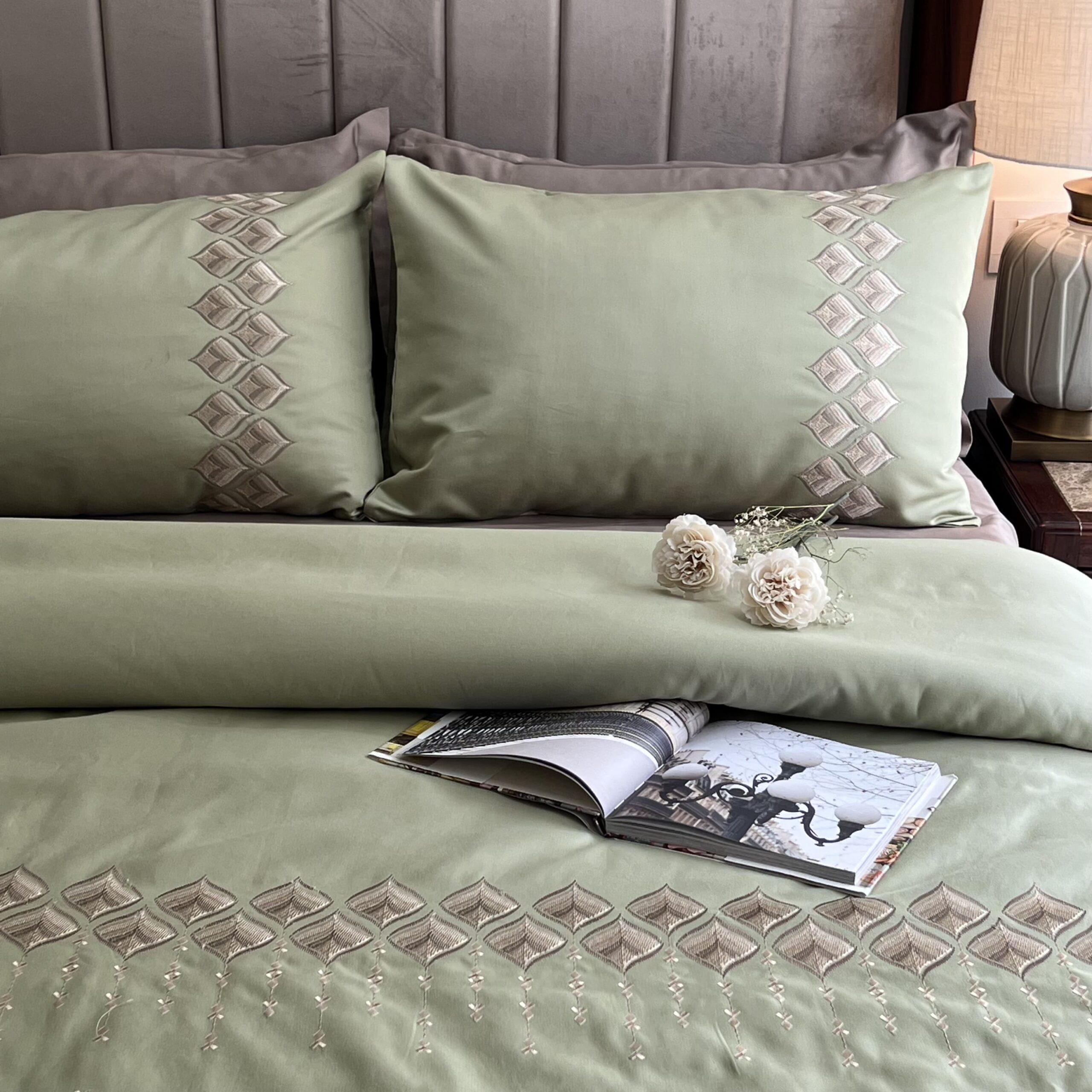Leaflet Lime Green Syona Duvet Cover