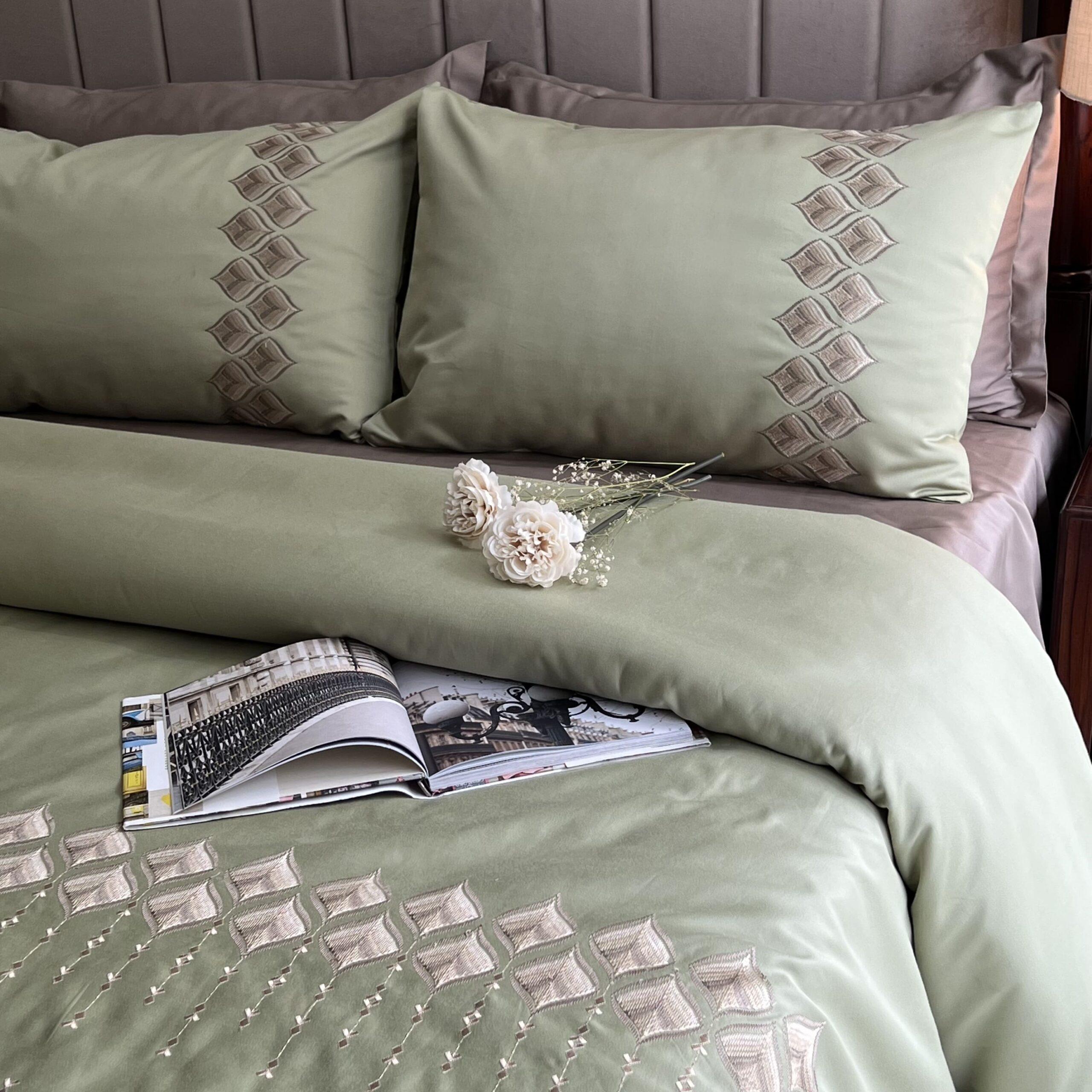 Leaflet Lime Green Syona Duvet Cover Set