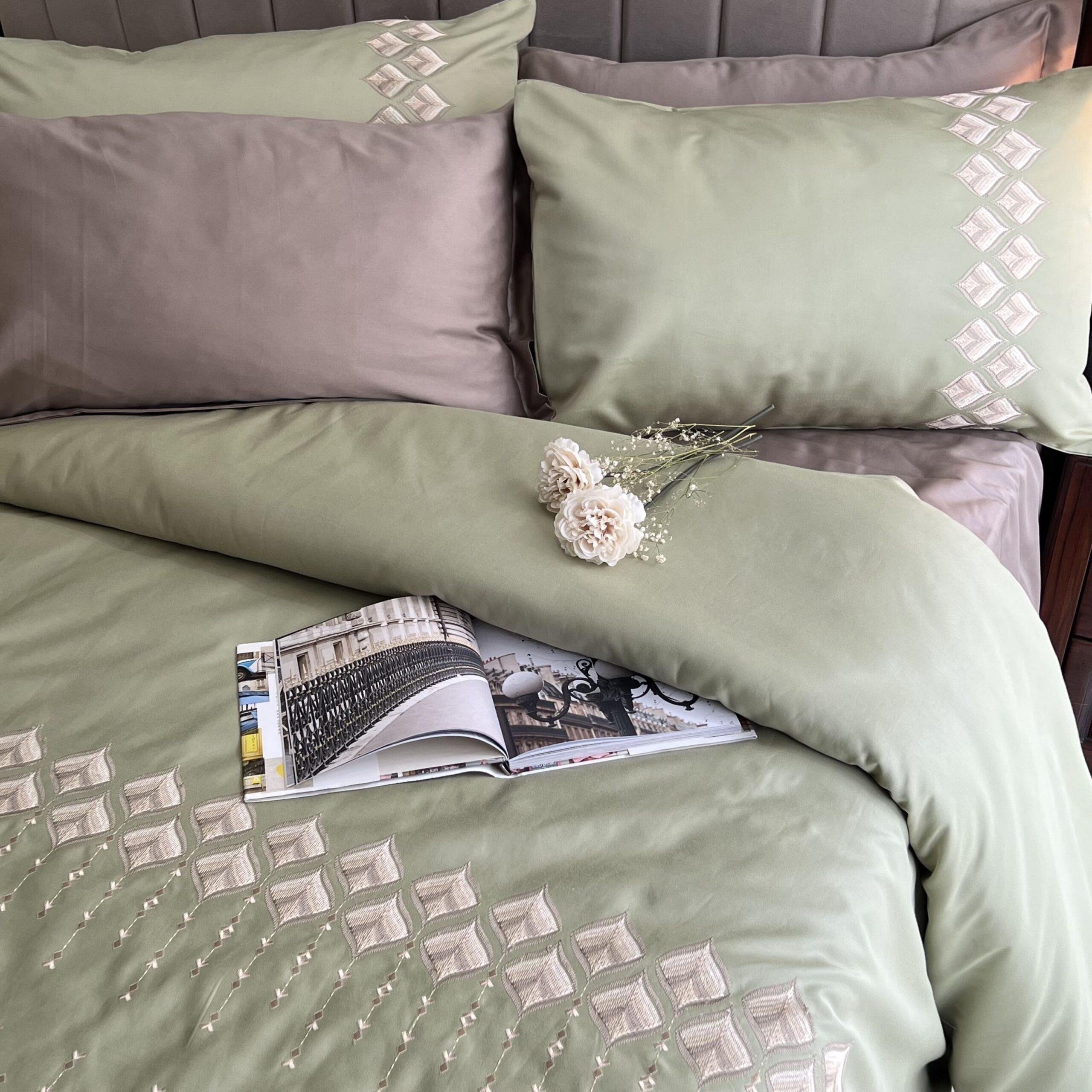 Leaflet Lime Green Syona Duvet Cover Set