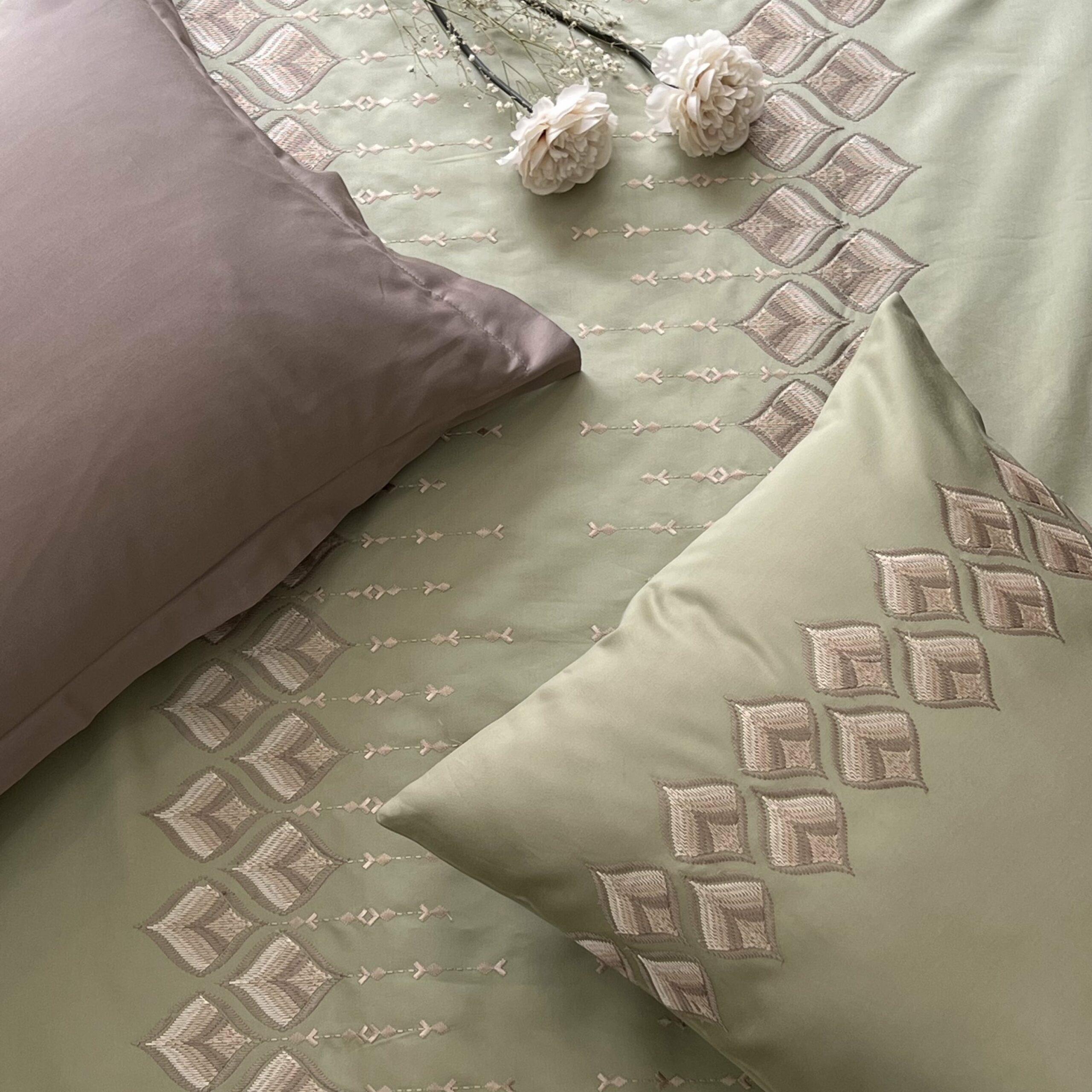 Leaflet Lime Green Syona Duvet Cover Set