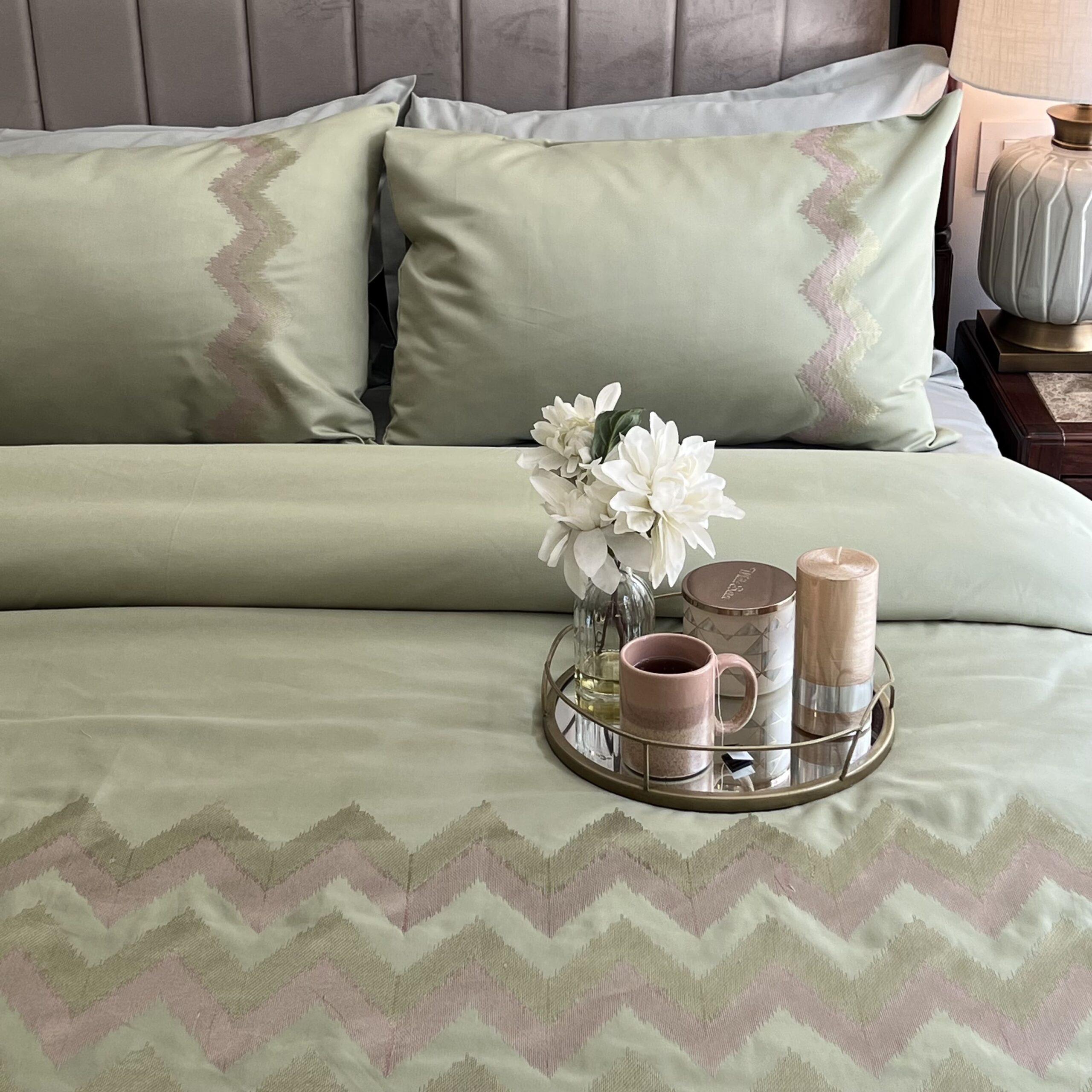 Crest Lime Green Syona Duvet Cover