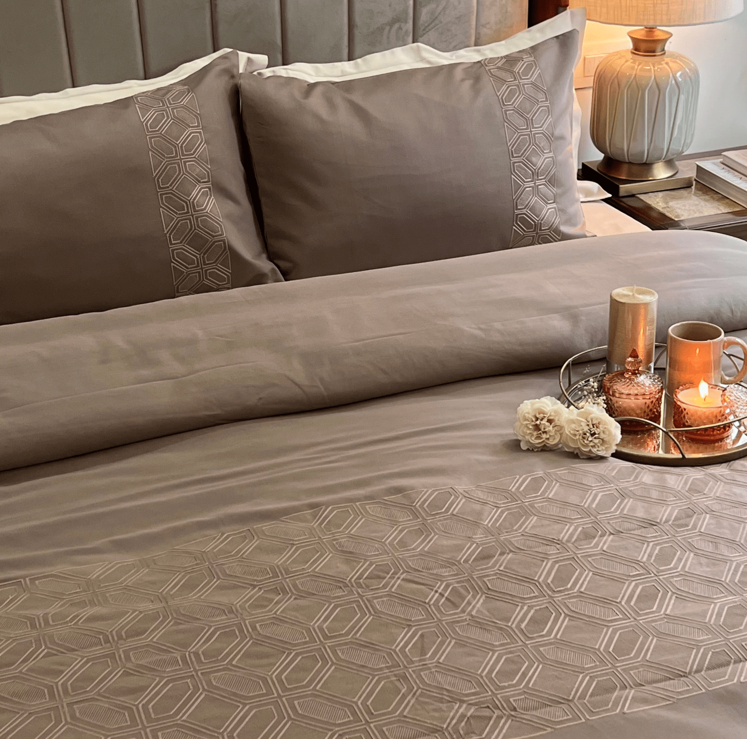 Arc Taupe Syona Duvet Cover