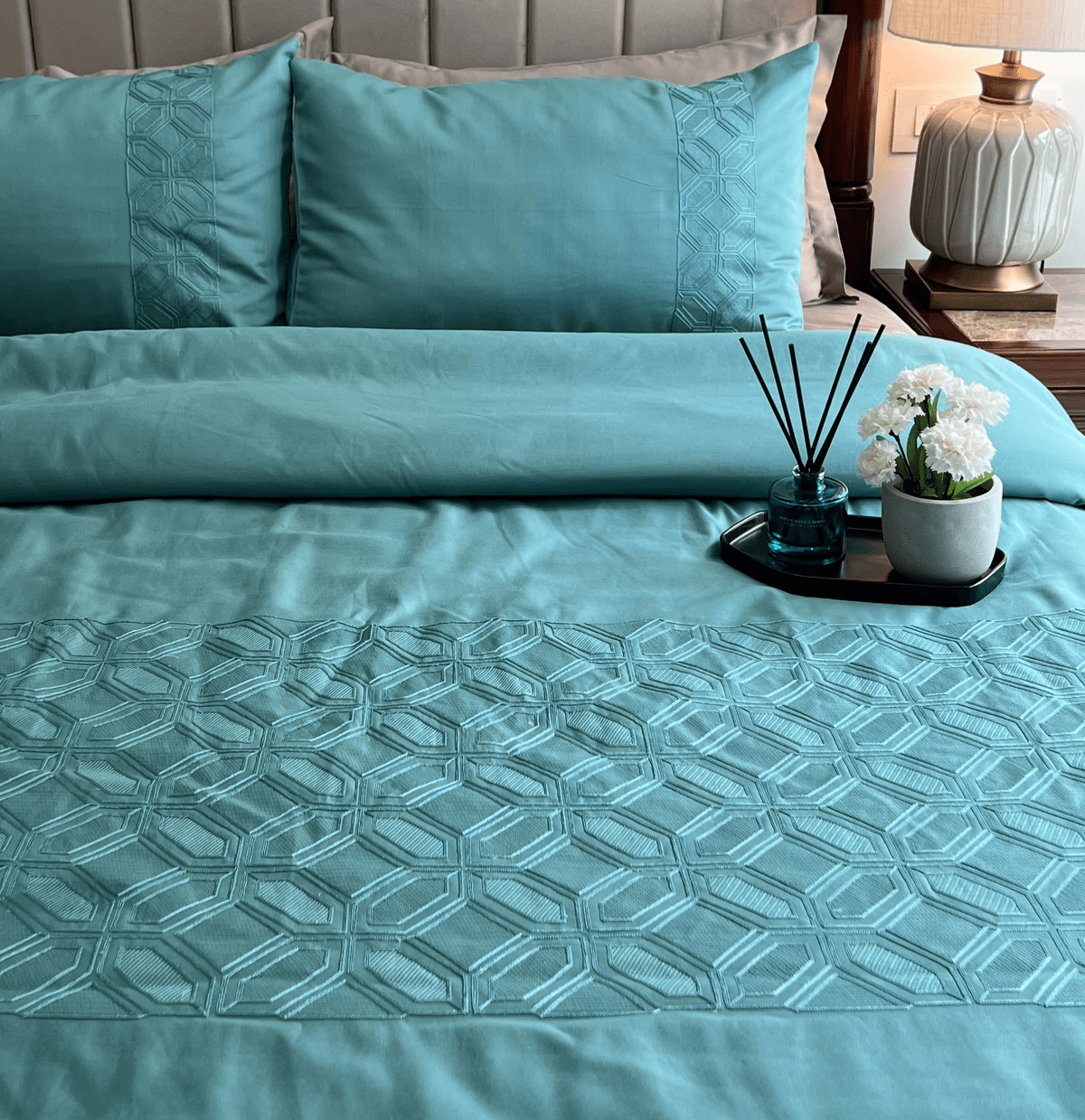 Arc Turquoise Syona Duvet Cover Set