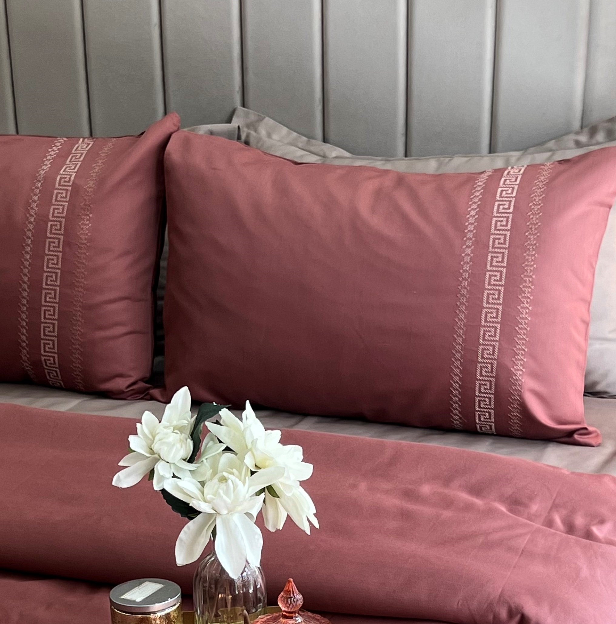 Lucas Blush 1000TC Cotton Rich Syona Bedsheet Set (5 pc Set)