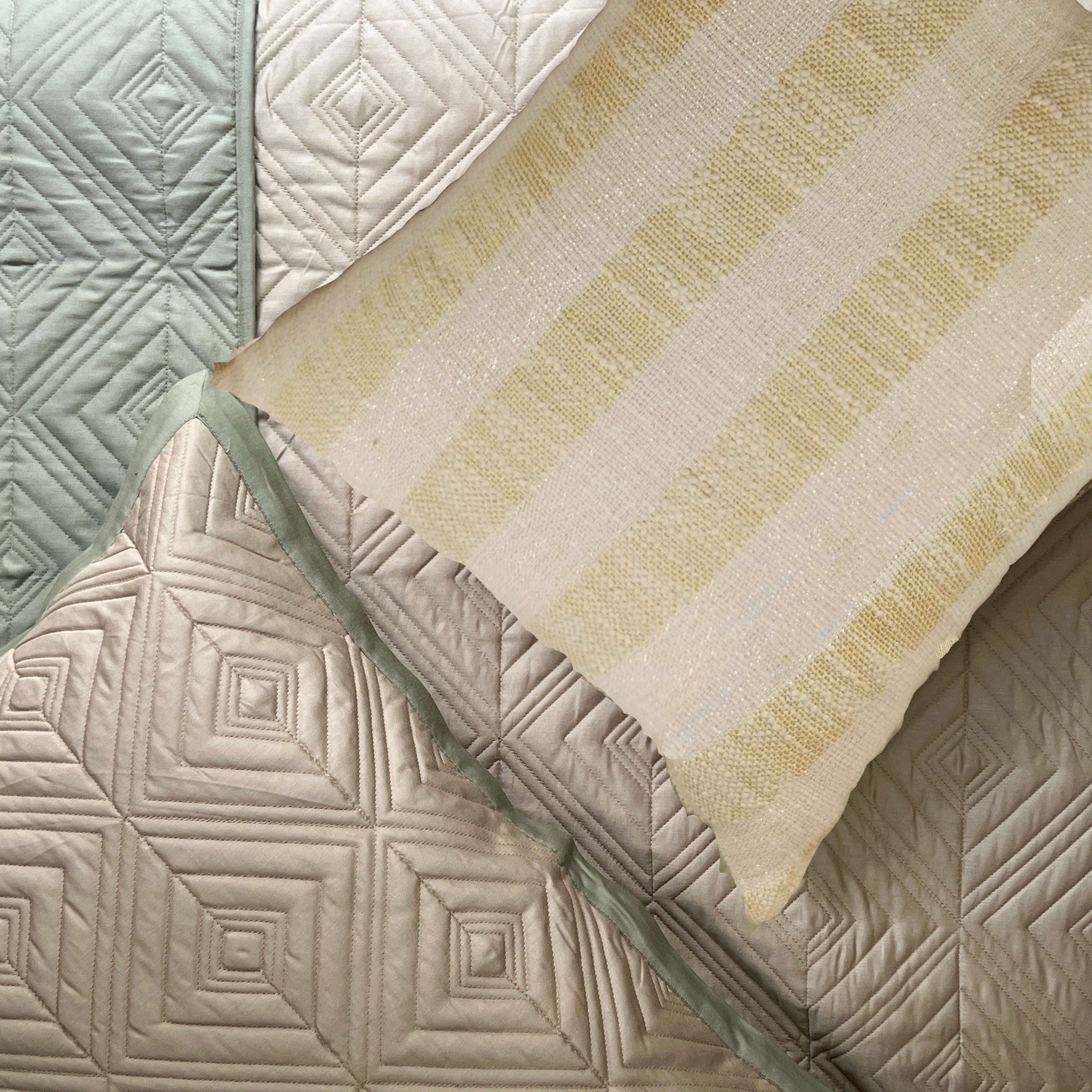 Ripple Forest Green And Sand Cotton Rich Trousseau Set (10 PC Set)