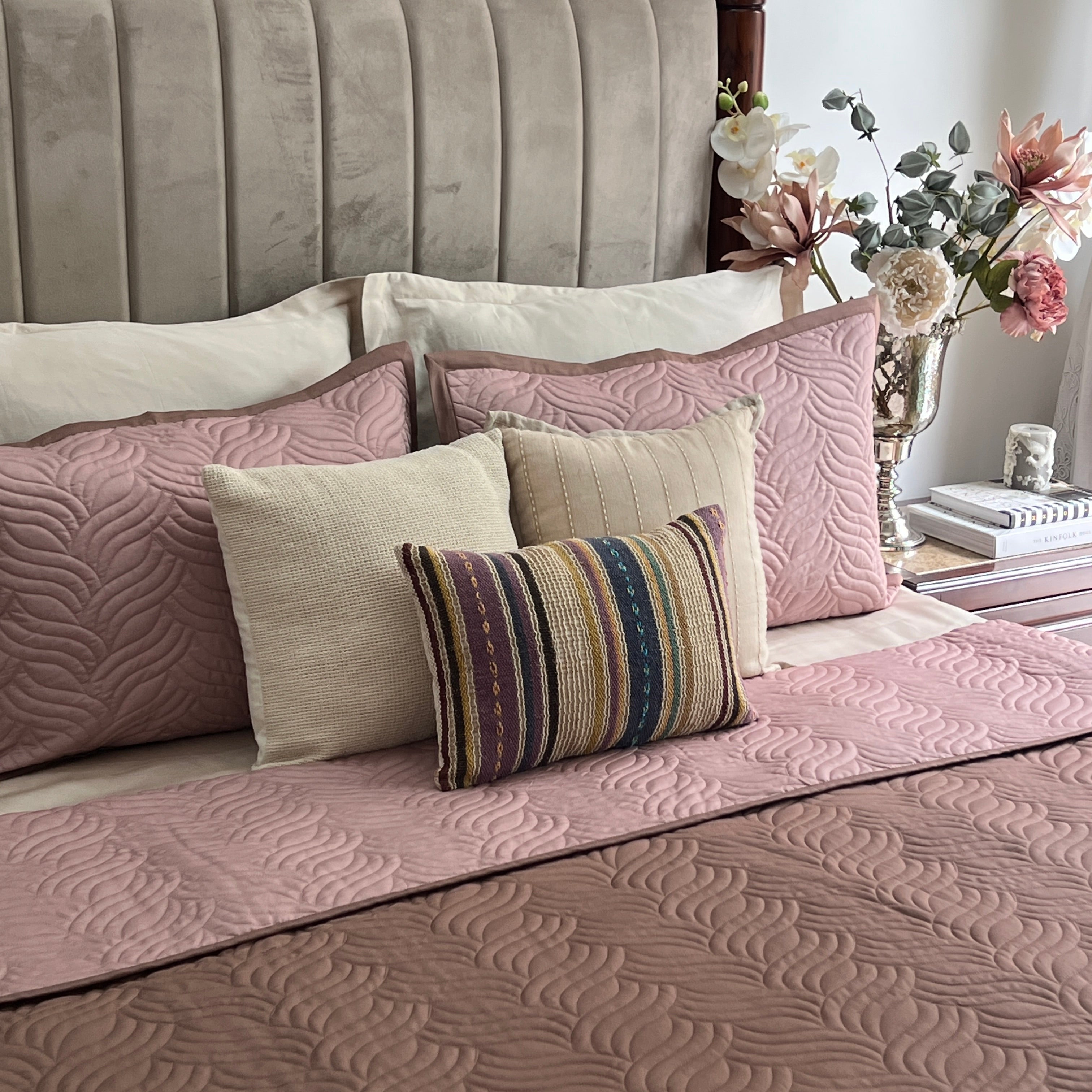 Comber Brandy Rose And Old Rose Cotton Rich Trousseau Set (10 PC Set)