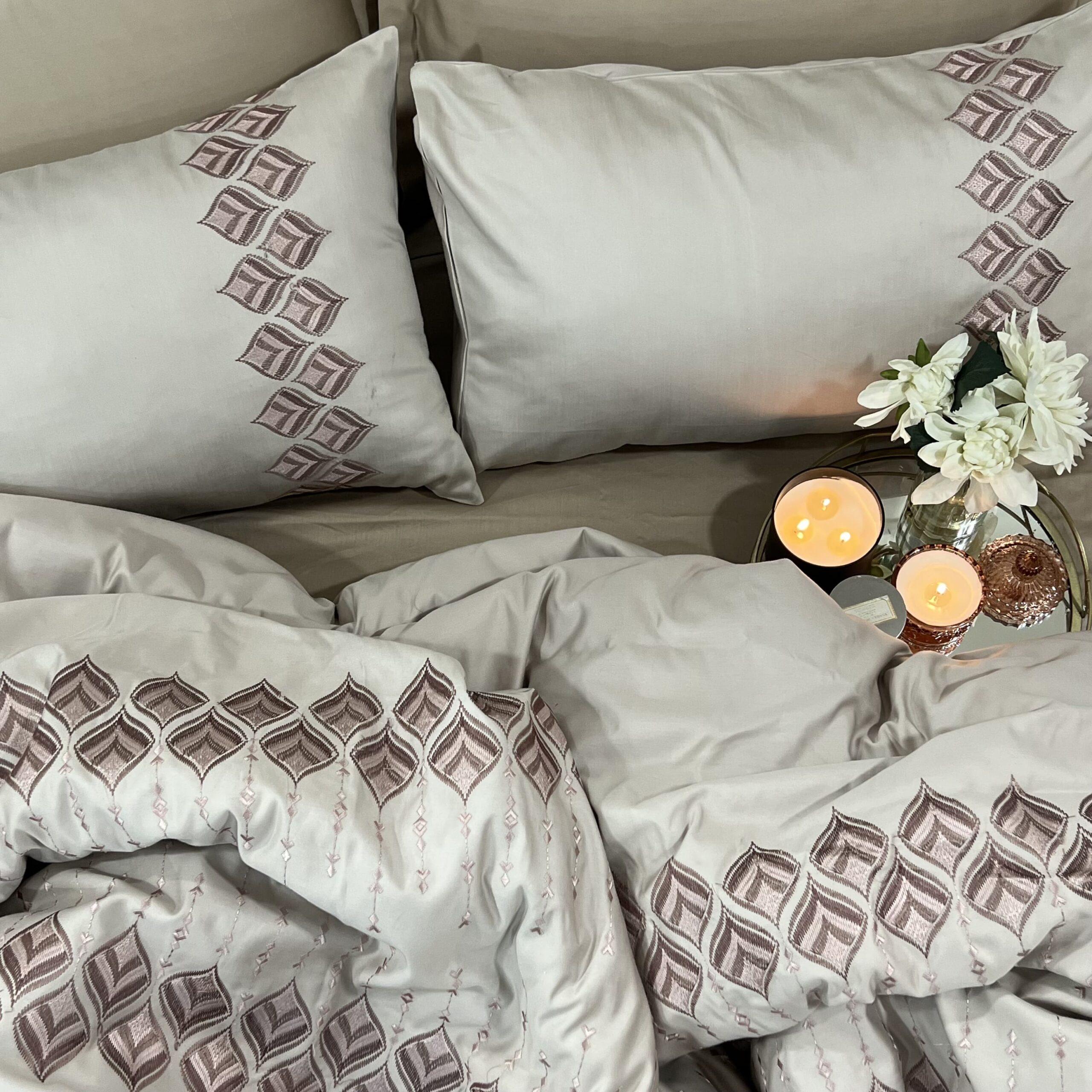 Leaflet Beige Syona Duvet Cover Set