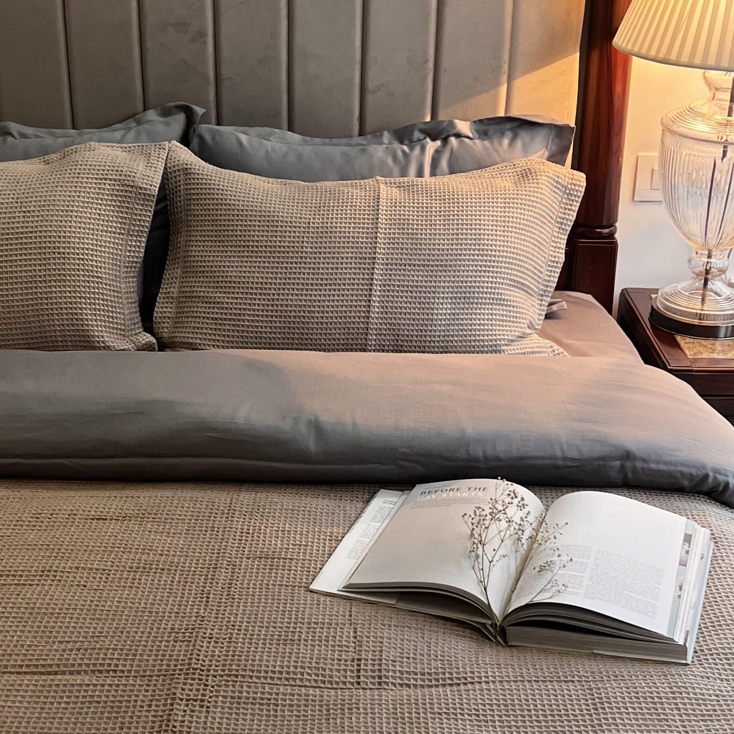 Honeycomb Slate Woven Duvet Cover