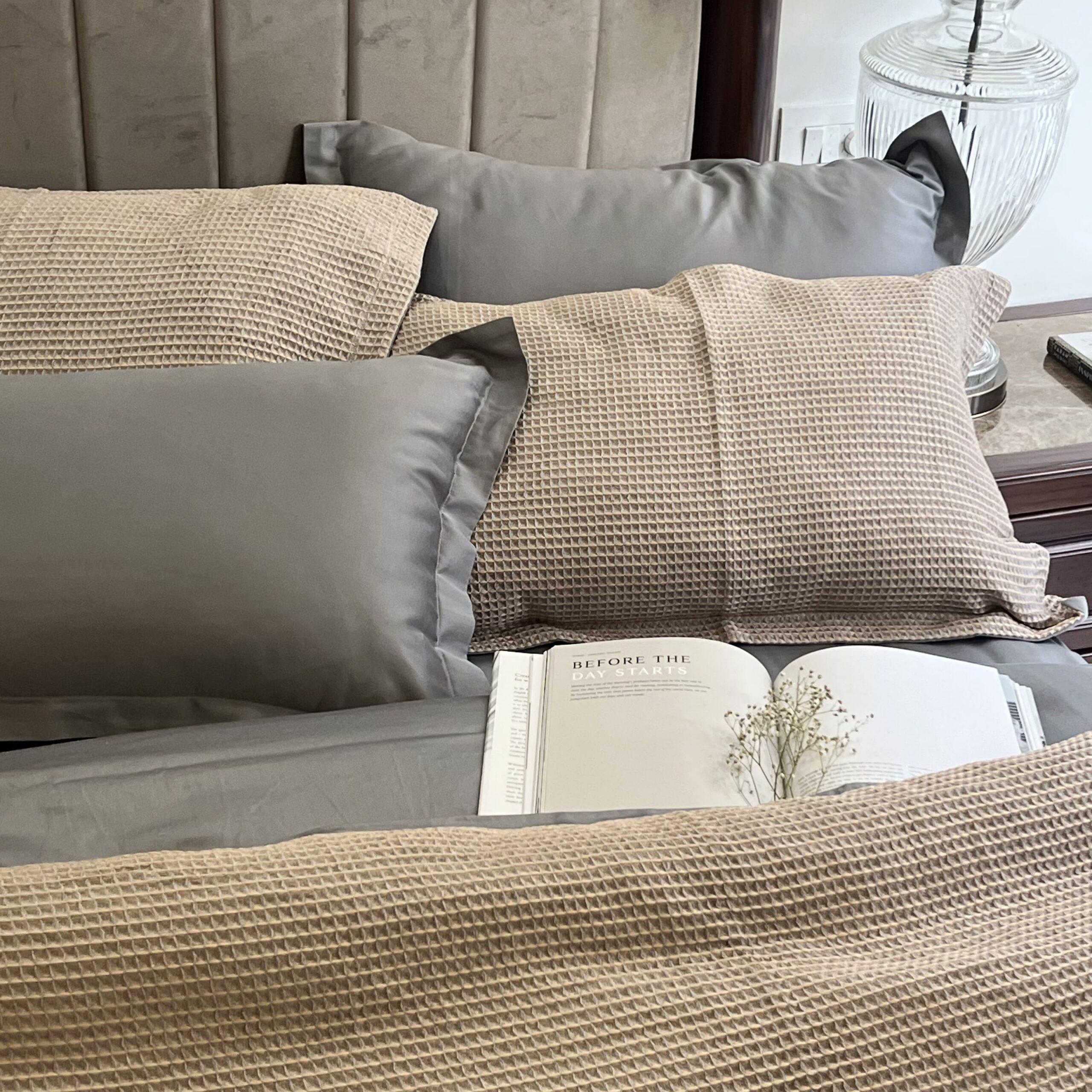 Honeycomb Slate Woven Duvet Cover Set