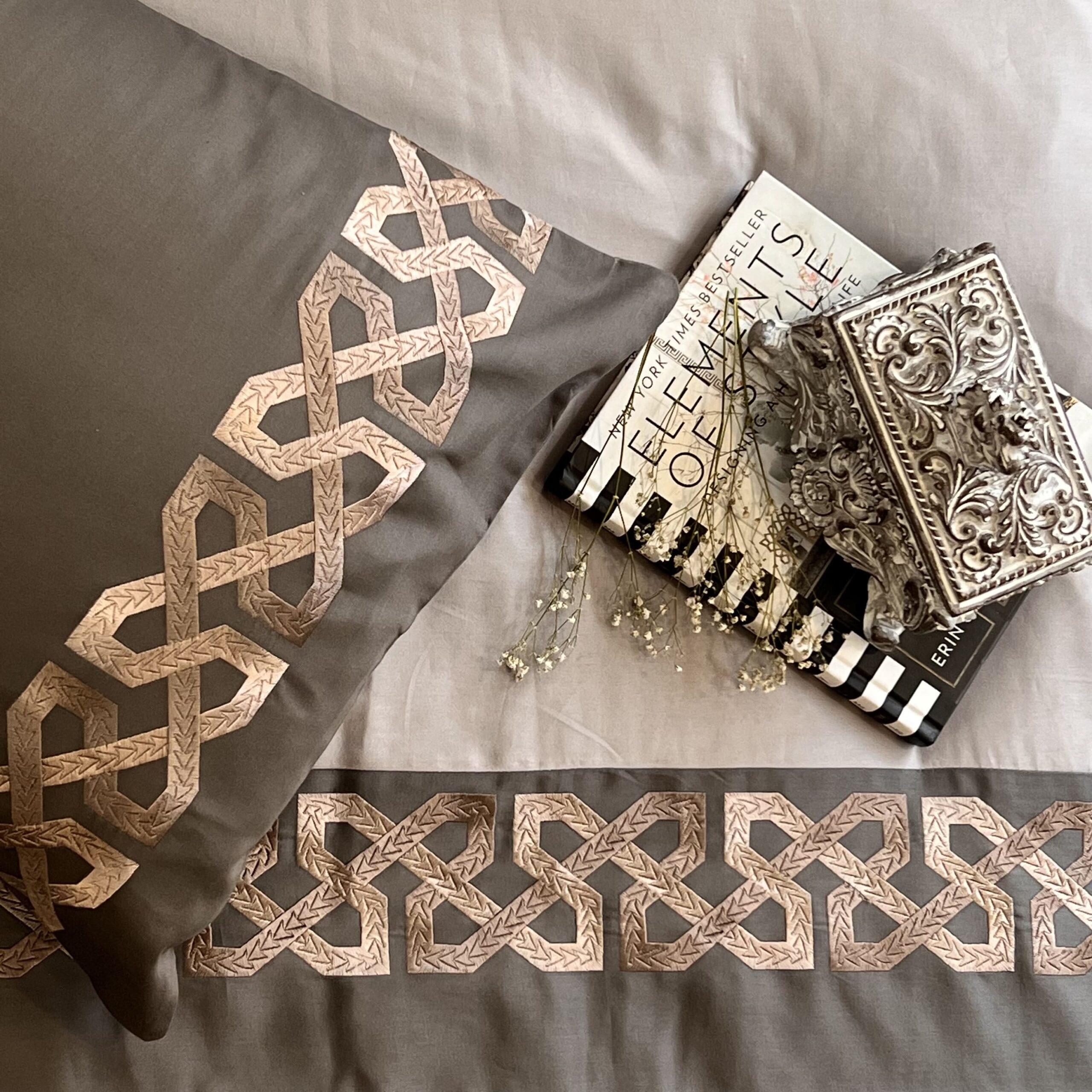 Alley Elephant Grey Silver Dreams Duvet Cover