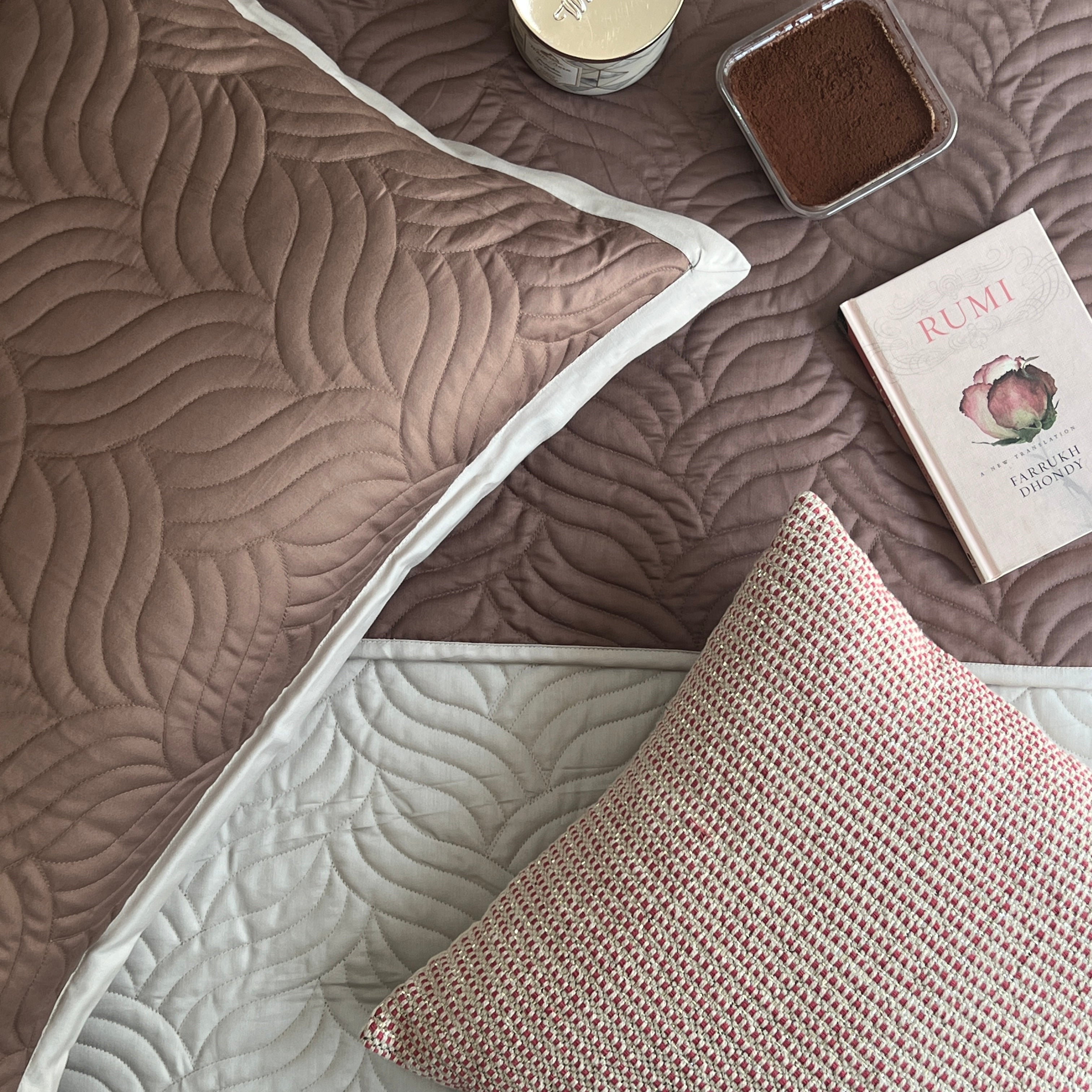 Comber Brandy Rose And Beige Cotton Rich Trousseau Set (10 PC Set)