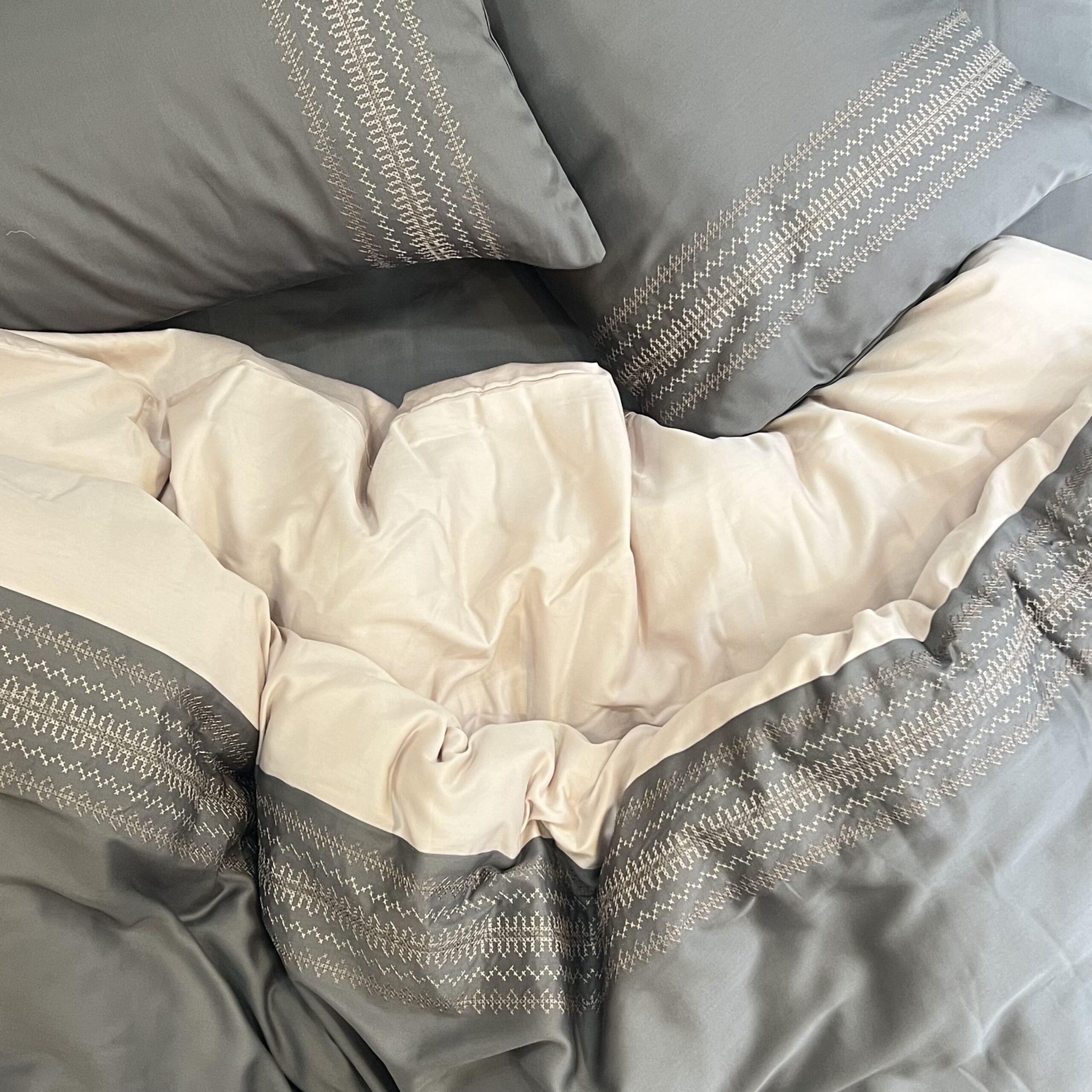 Pristine Elephant Grey Buff Dreams Duvet Cover Set