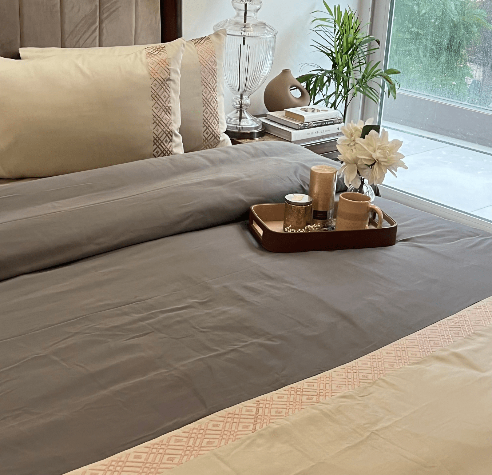 Classic Beige Elephant Grey Dreams Duvet Cover Set