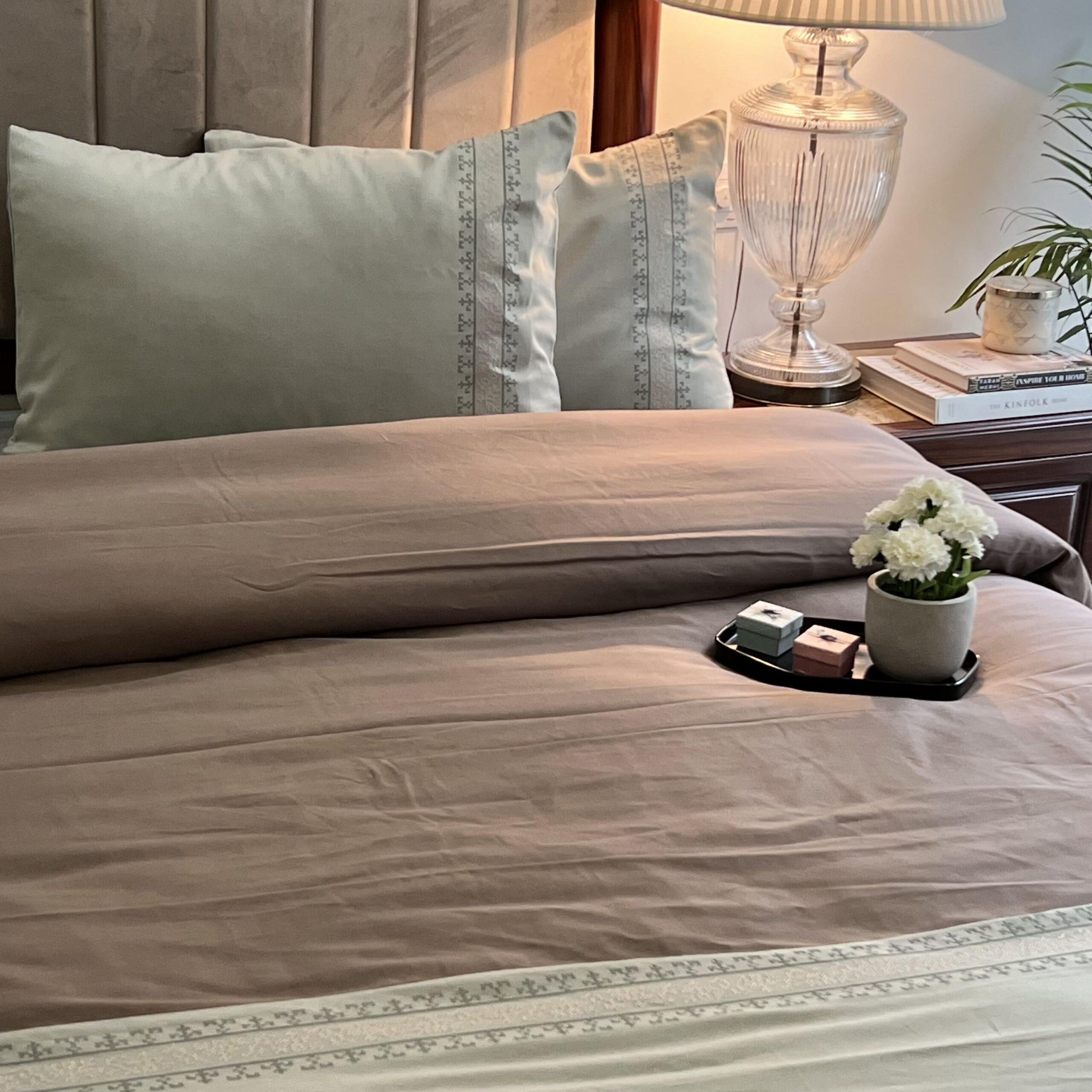 Delight Sage Green Taupe Dreams Duvet Cover