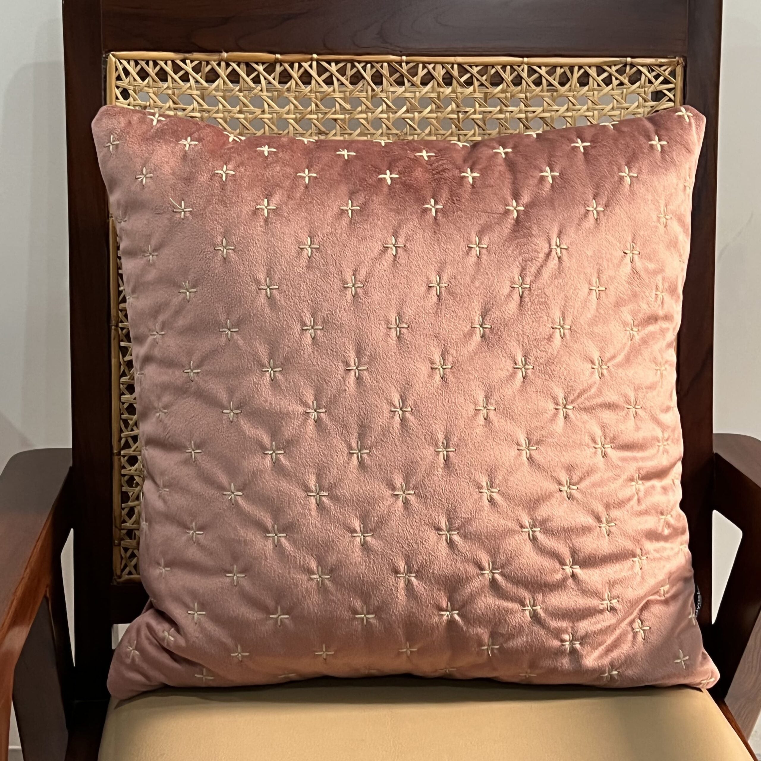 Decorative Sparkle Blush Velvet Cushion Cover 16x16