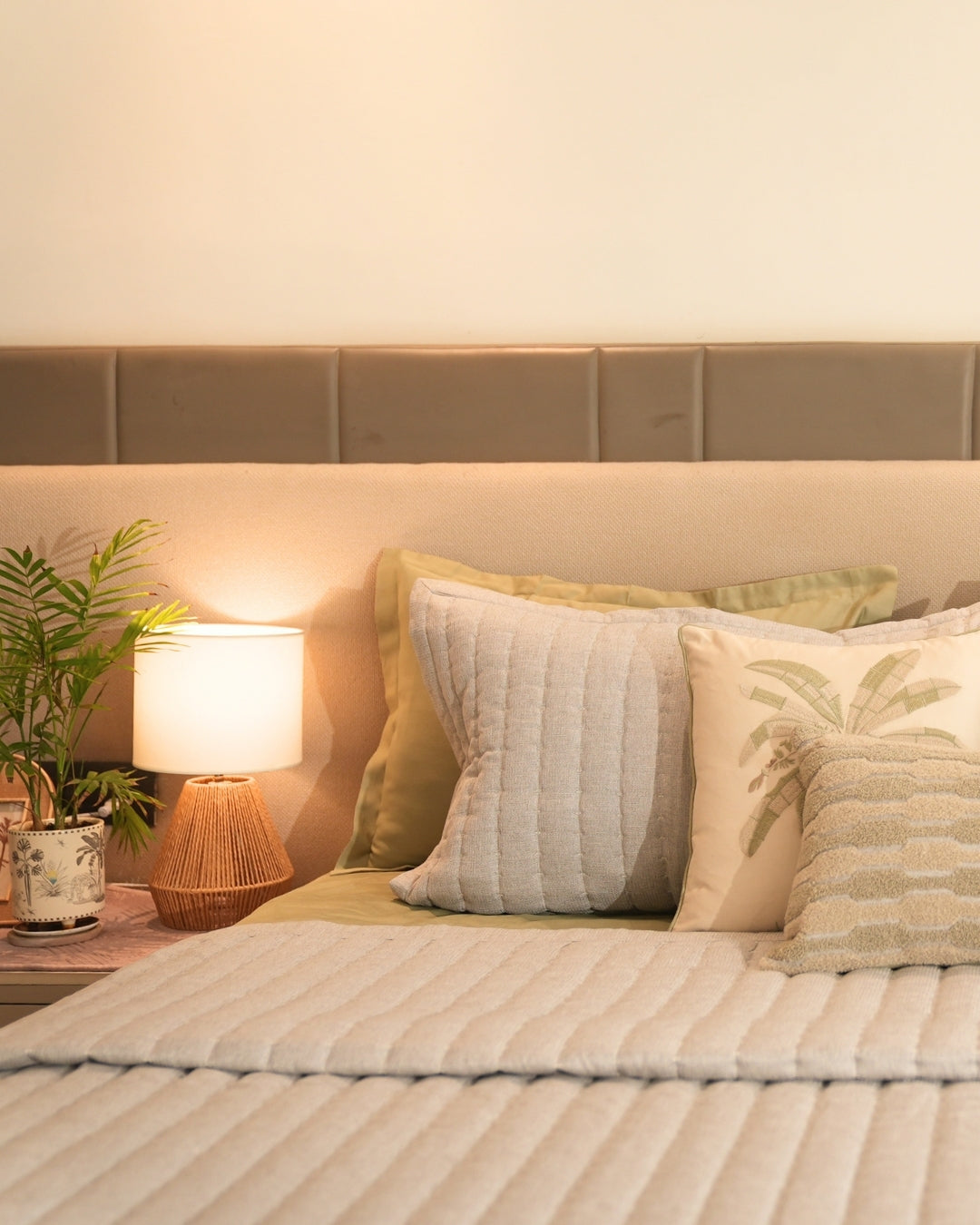Lumina Grey Quilted Bedspread Set