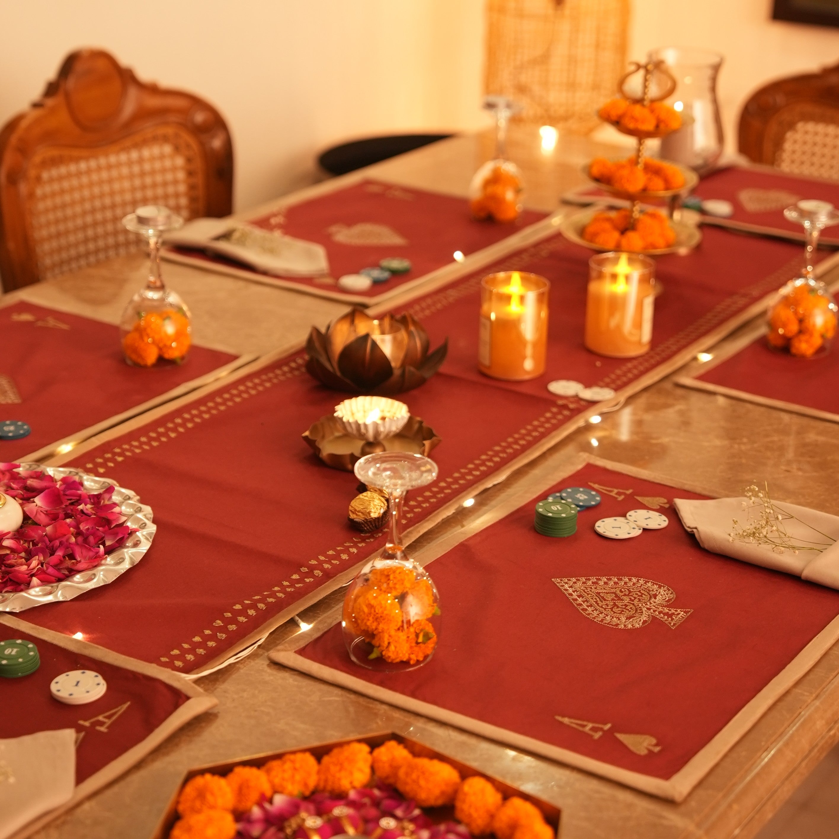 Deal and Dine Embroidered Table Linen Set (13 PC Set)