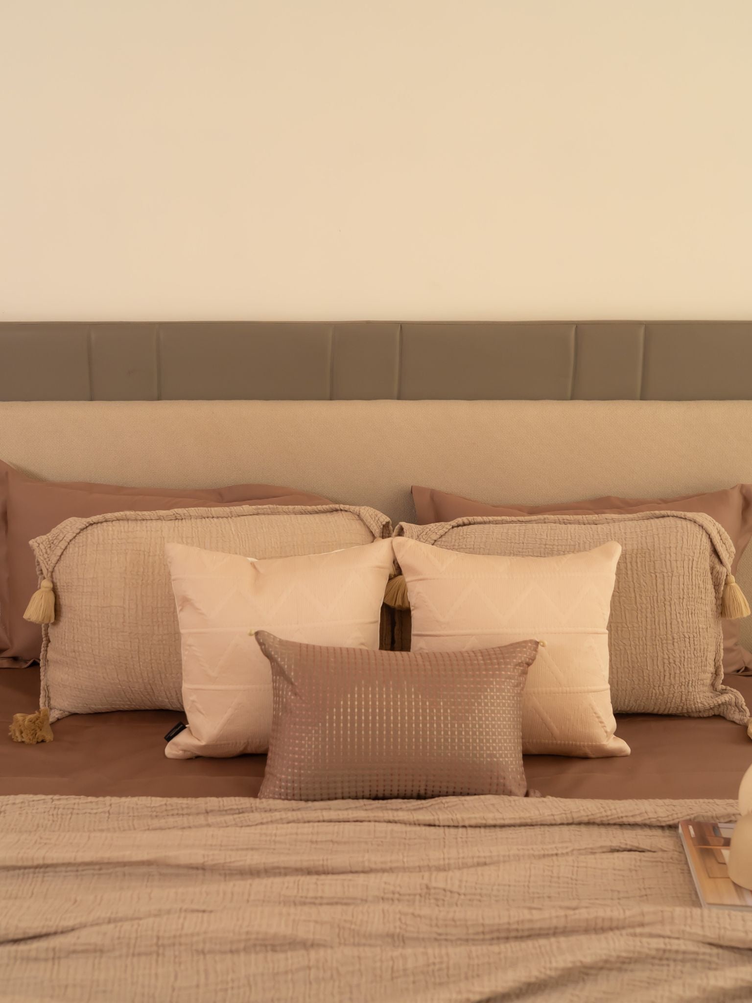 Beige Meraki Cotton Woven Bedding Gift Set (10 PC Set)