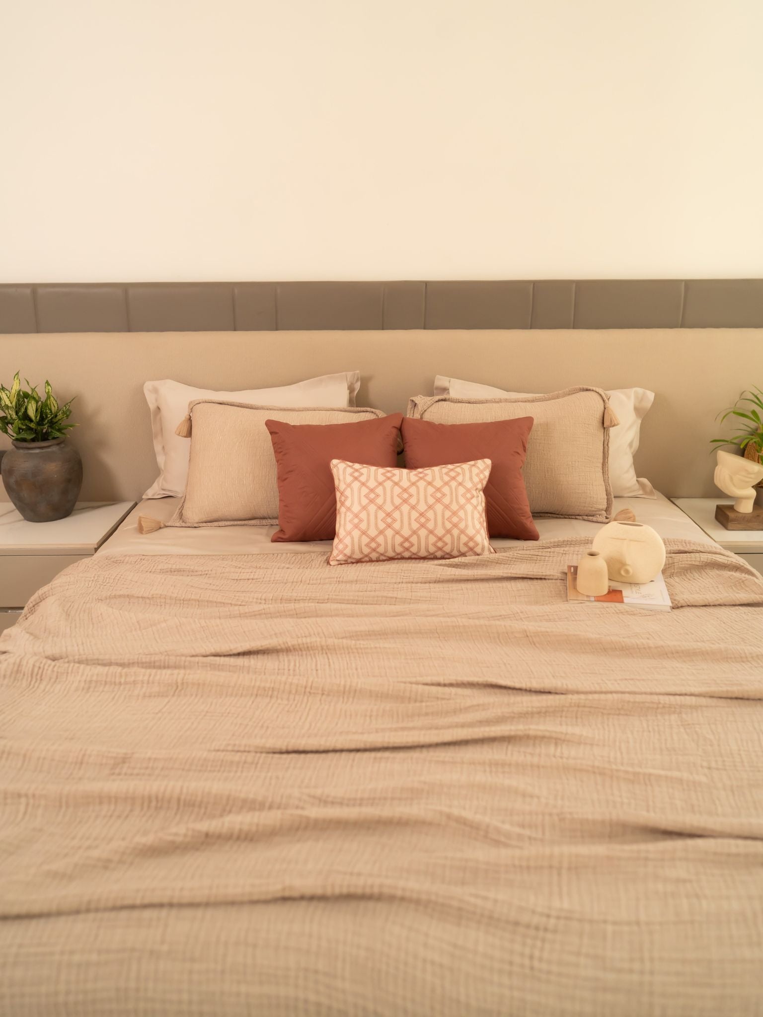 Buff Meraki Cotton Woven Bedding Gift Set (10 PC Set)