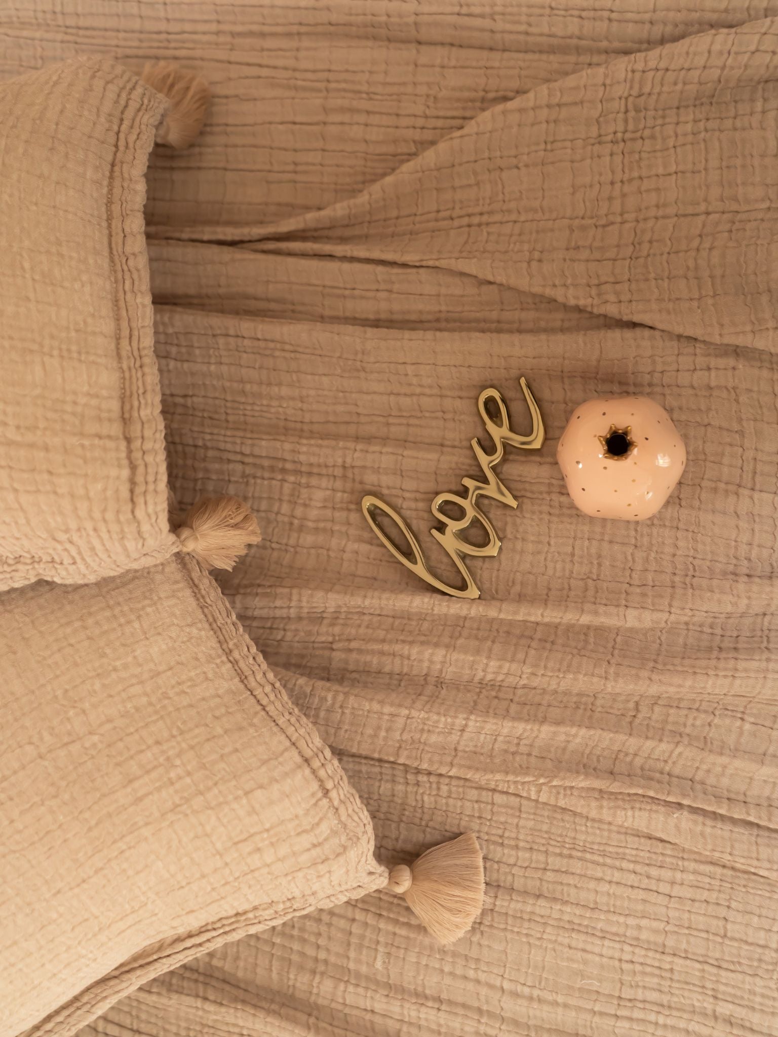 Meraki Buff Woven Bedspread