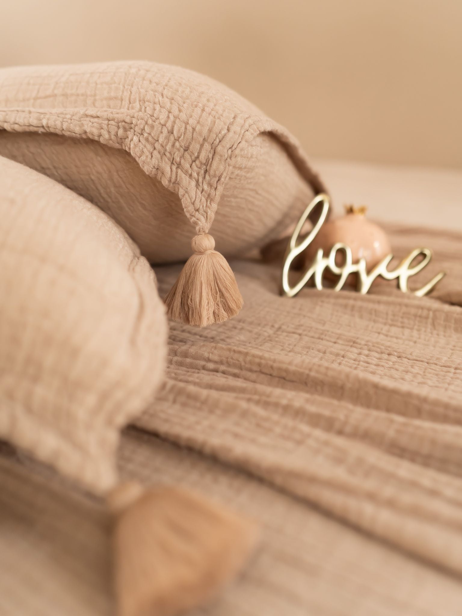 Meraki Buff Woven Bedspread