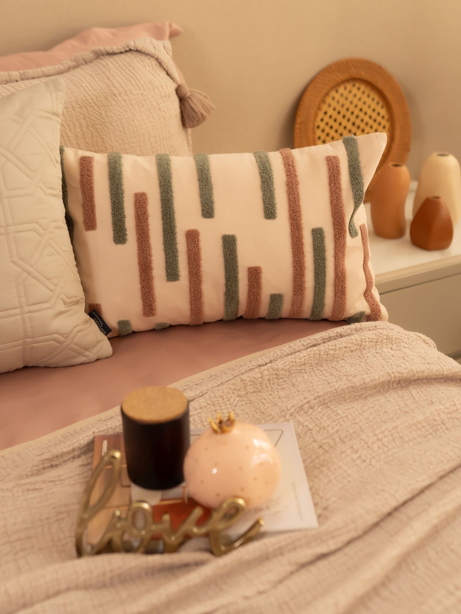 Greige Meraki Cotton Woven Bedding Gift Set (10 PC Set)