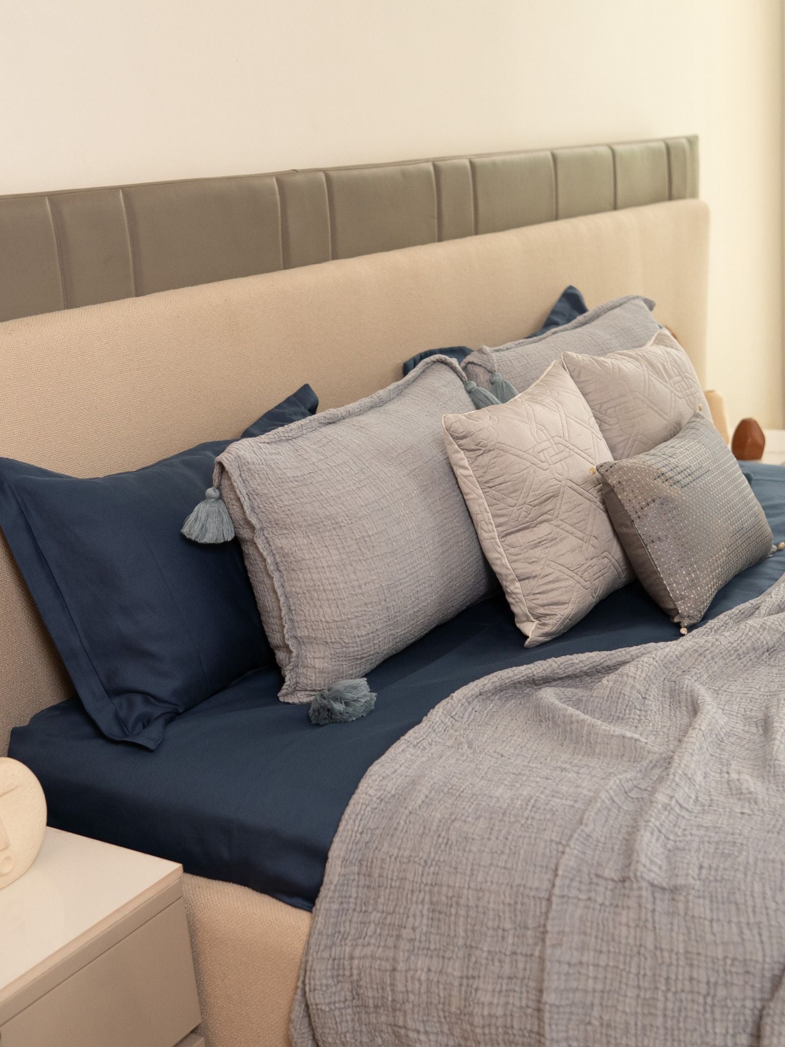 Indigo Meraki Cotton Woven Bedding Gift Set (10 PC Set)