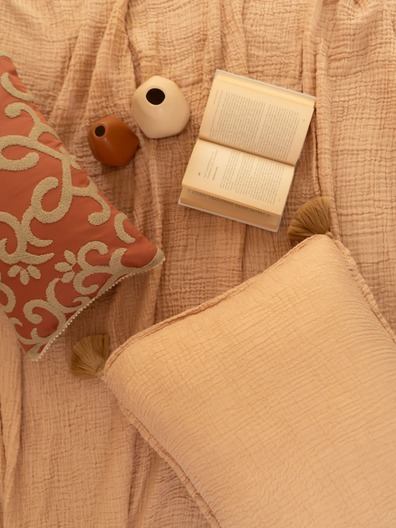 Meraki Peach Woven Bedspread